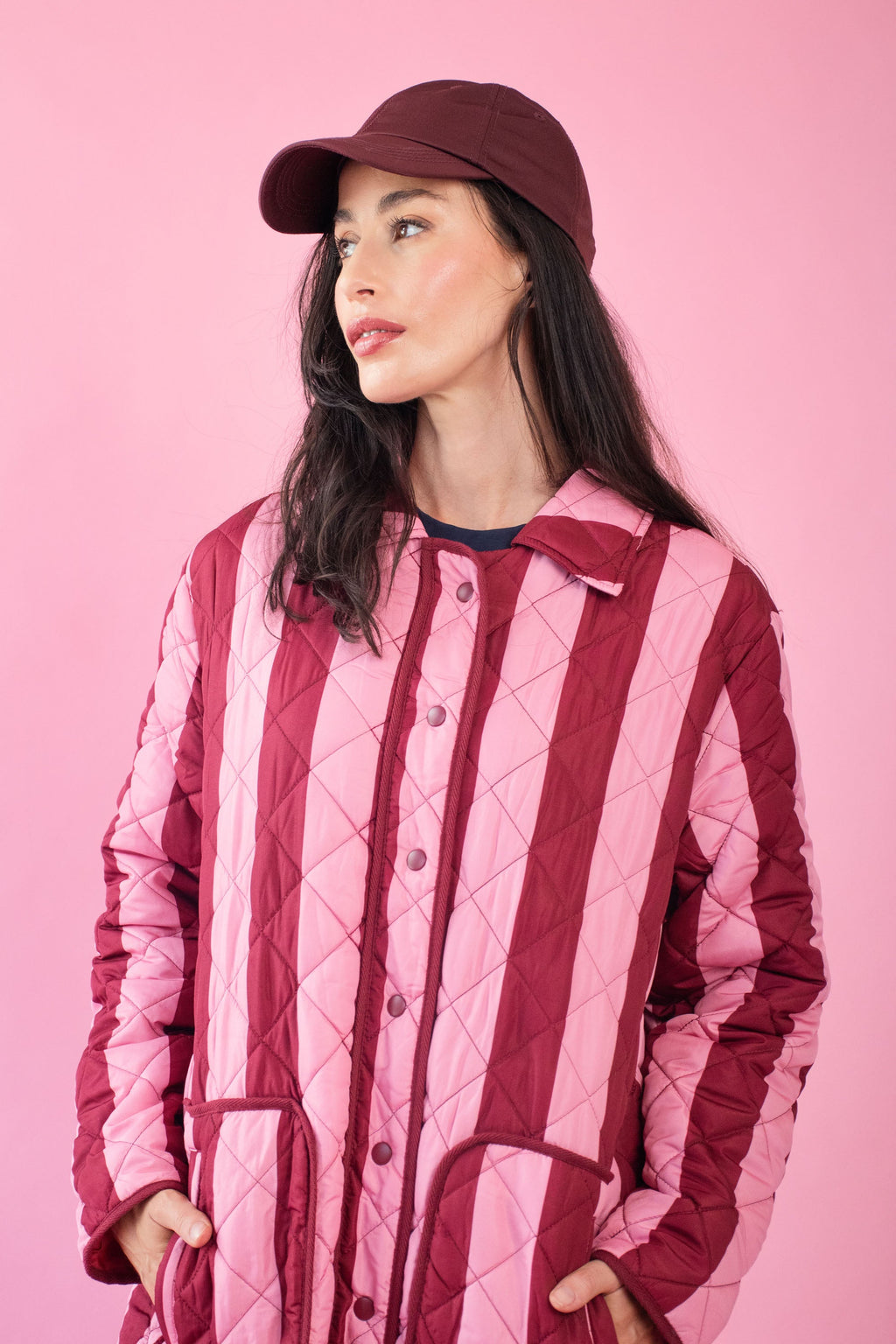 Pink Quilted Rebel Stripe