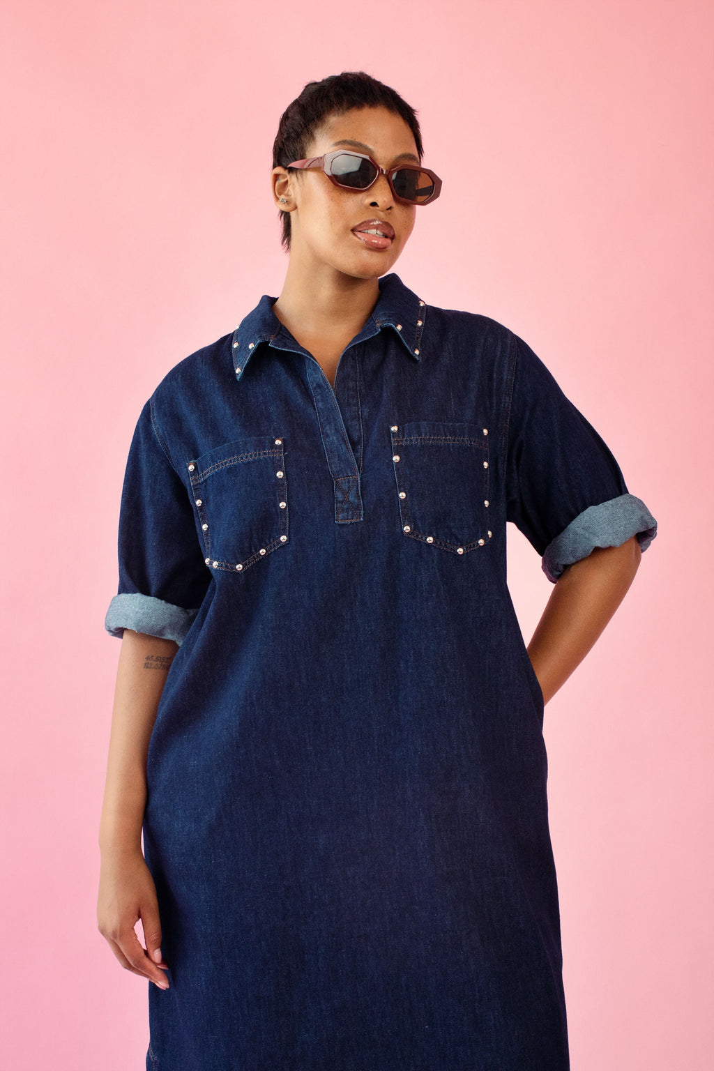 Timeless Dark Wash Tunic Dress