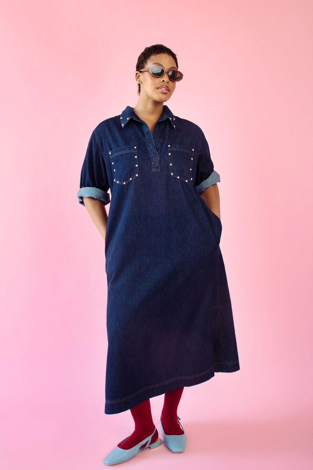 Timeless Dark Wash Tunic Dress