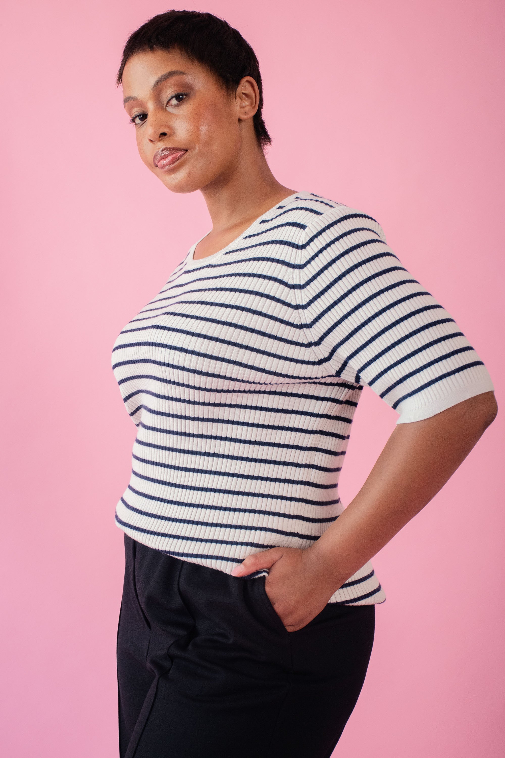 Fitted Rhythm Stripe Top