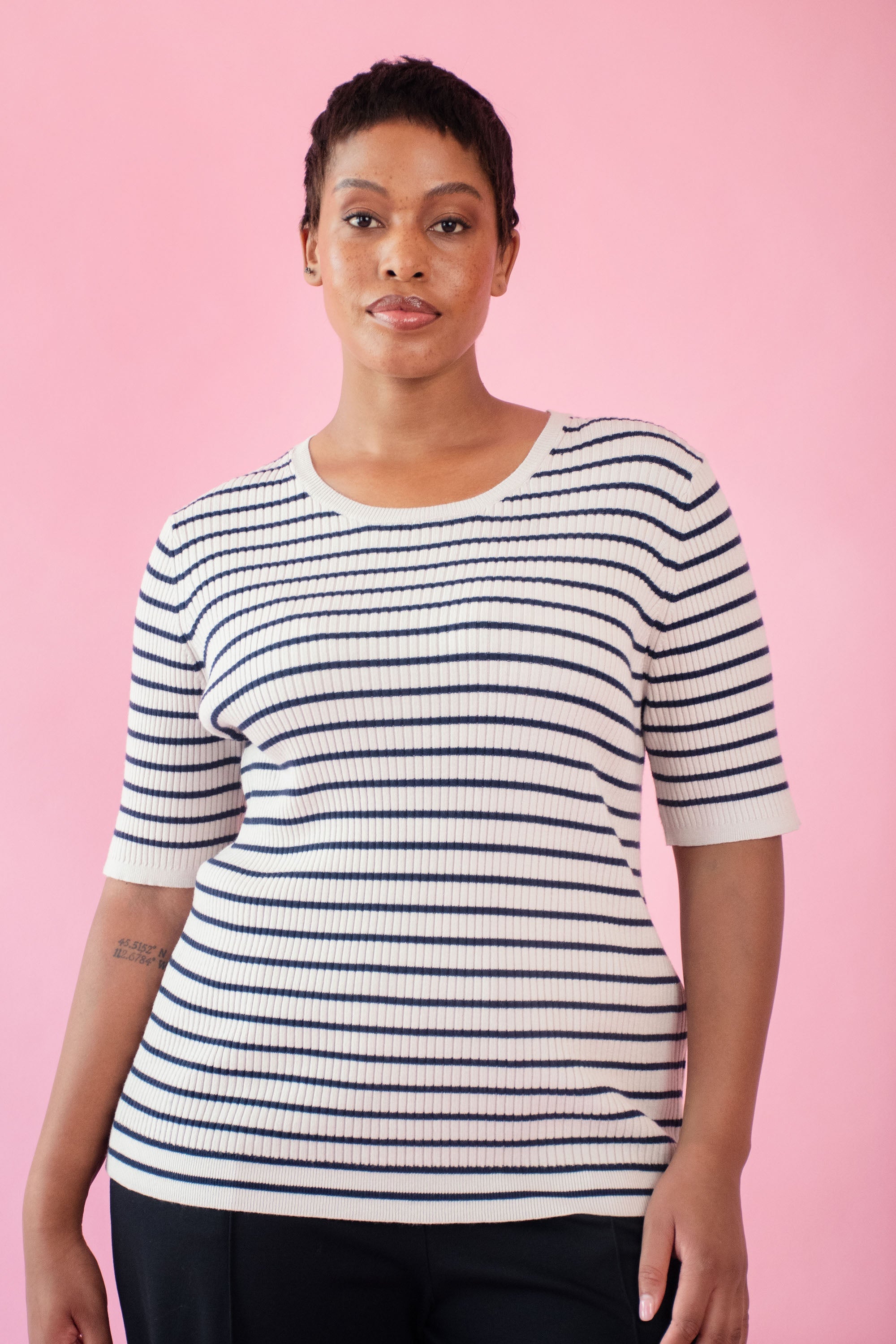 Fitted Rhythm Stripe Top