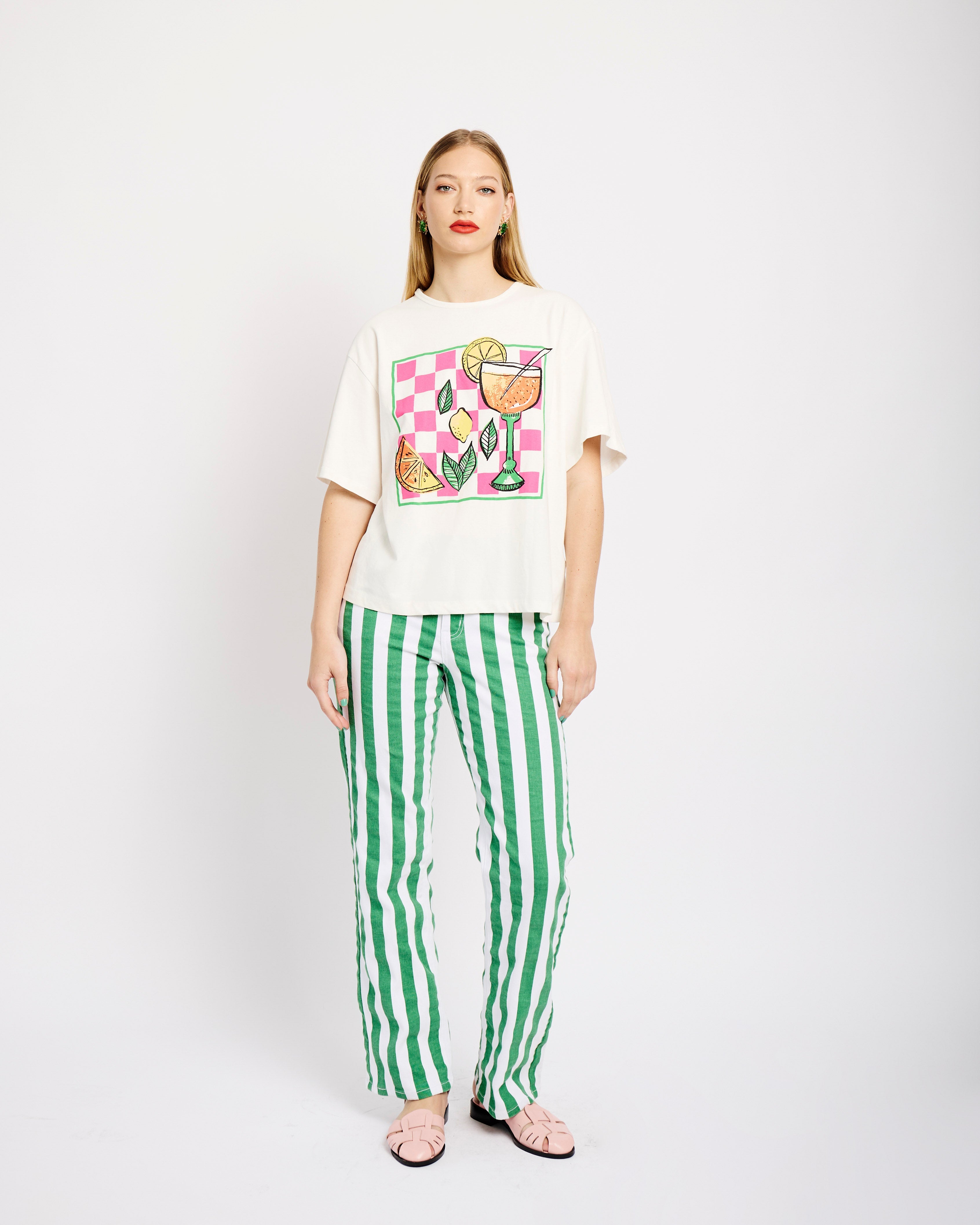 Mint Stripe Magic Jeans