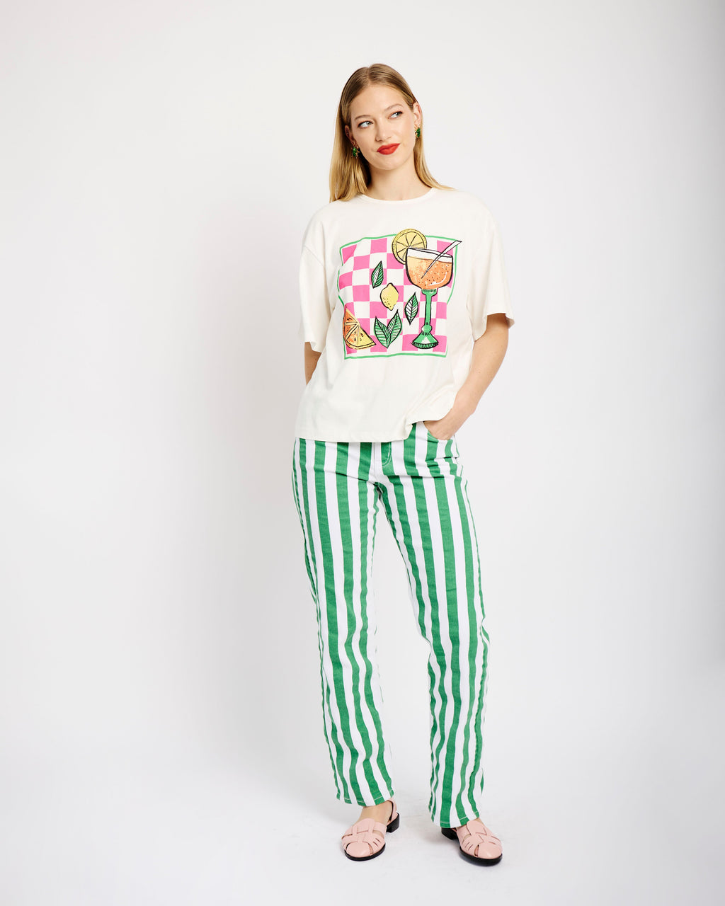Mint Stripe Magic Jeans