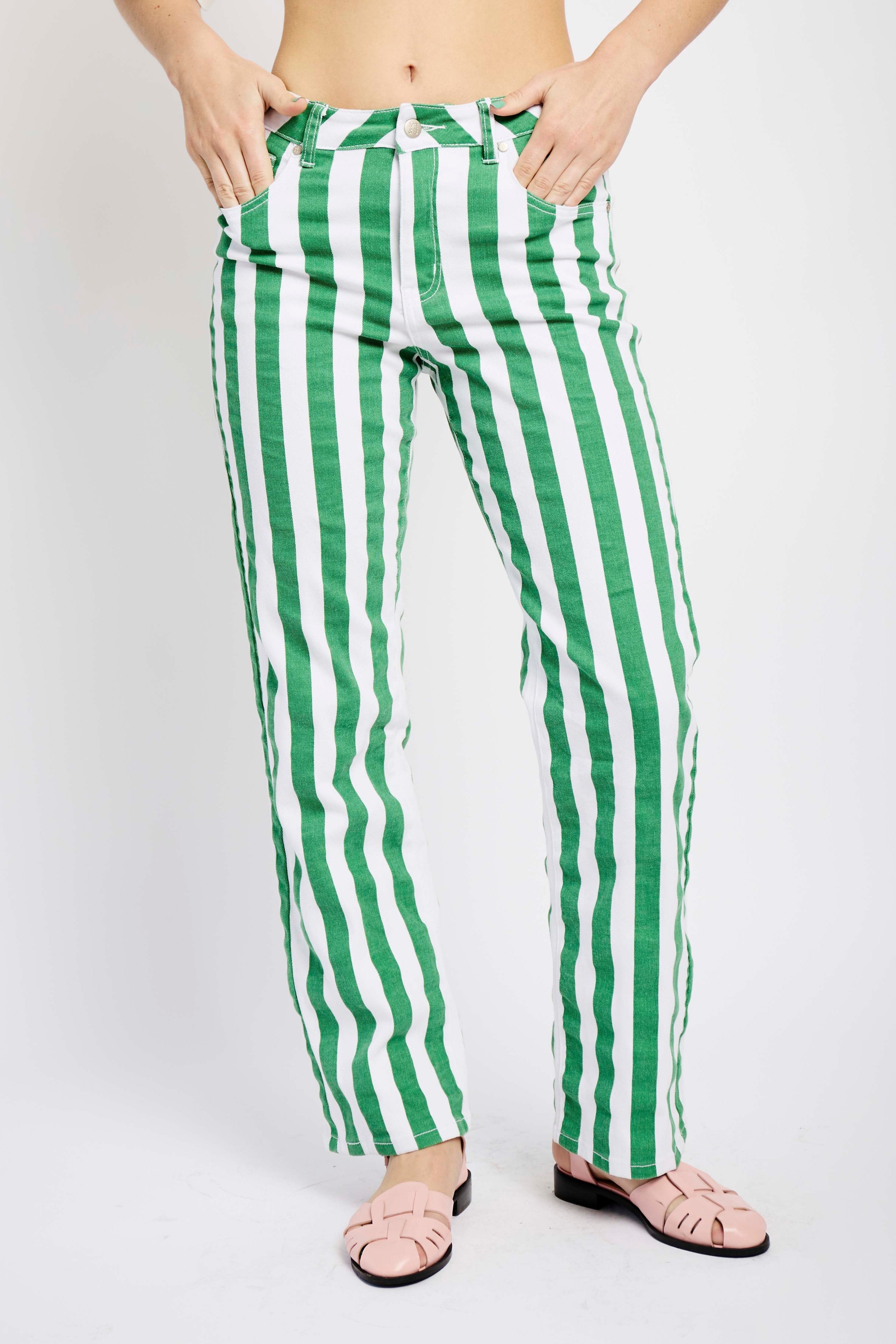 Mint Stripe Magic Jeans