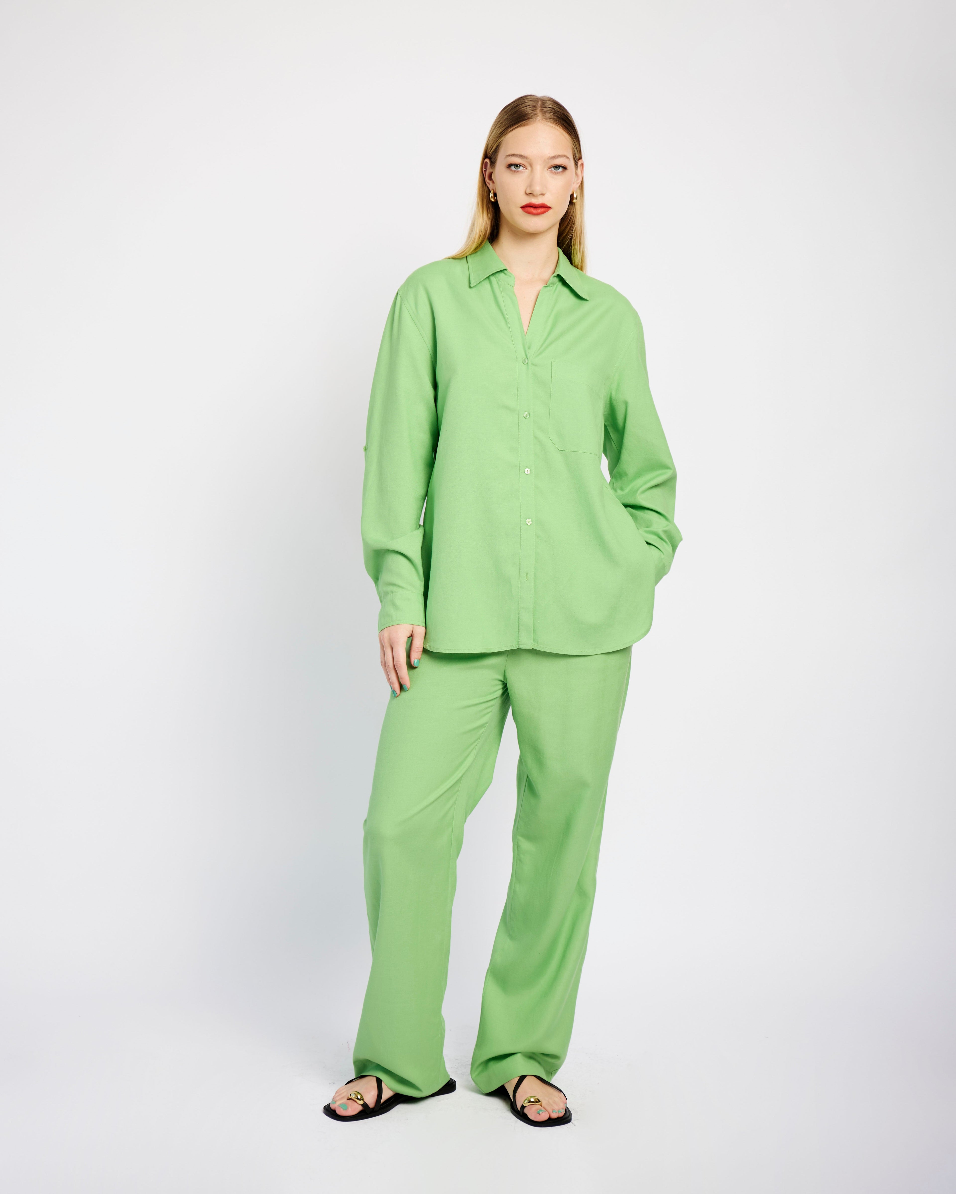 Forest Breeze Linen Pants