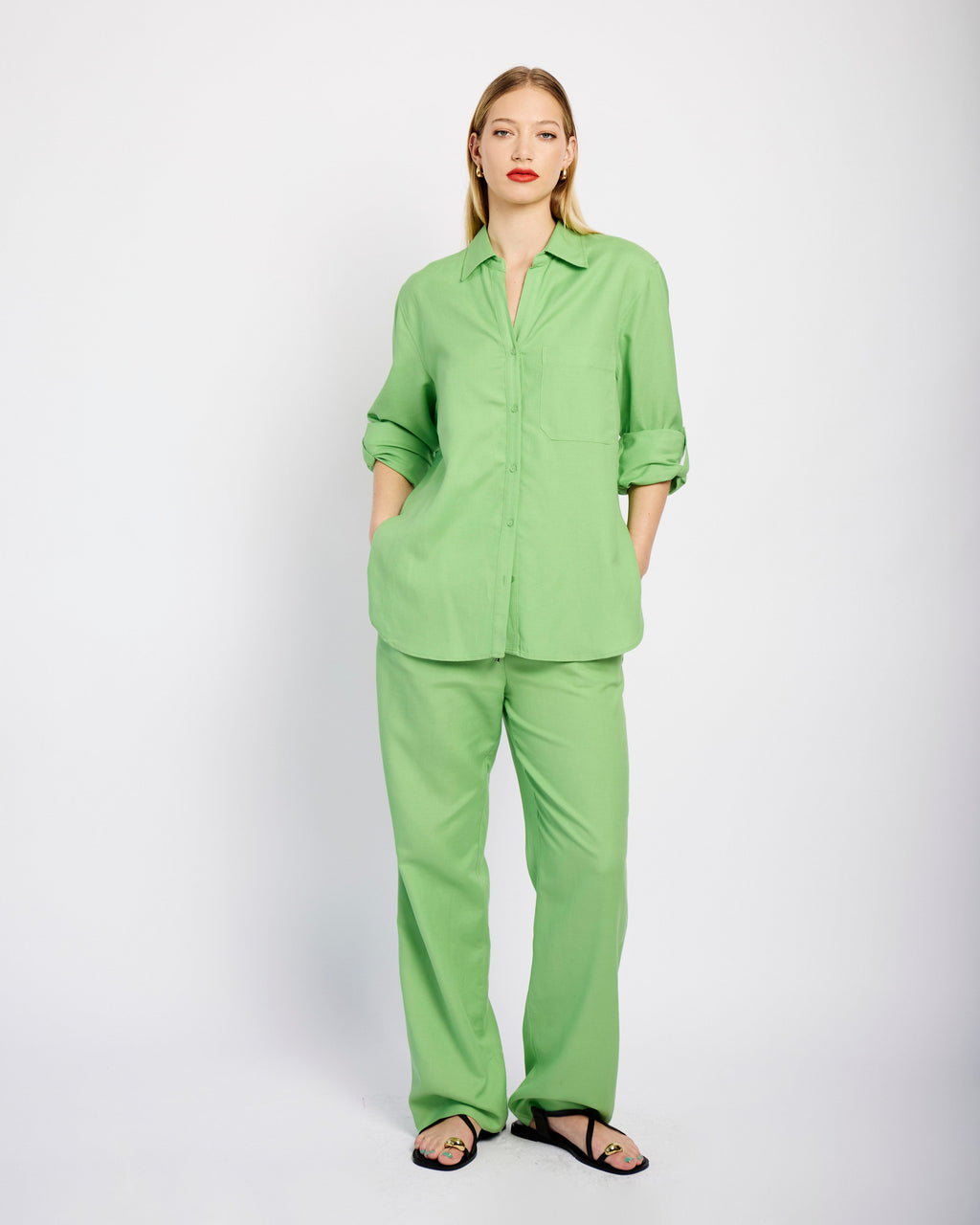 Forest Breeze Linen Pants