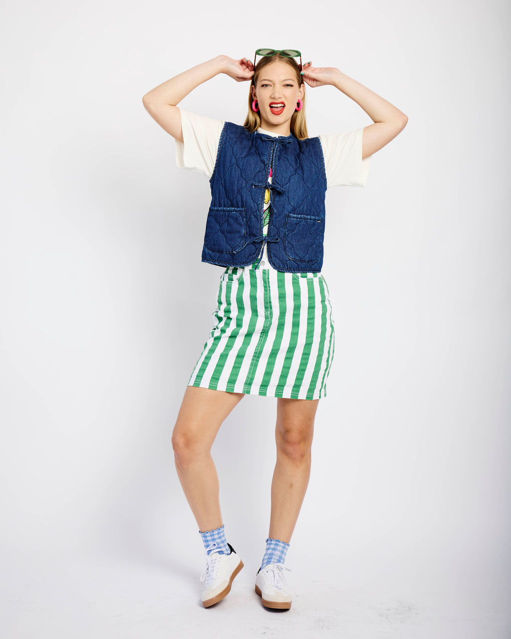 Fresh Stripe Stretch Skirt