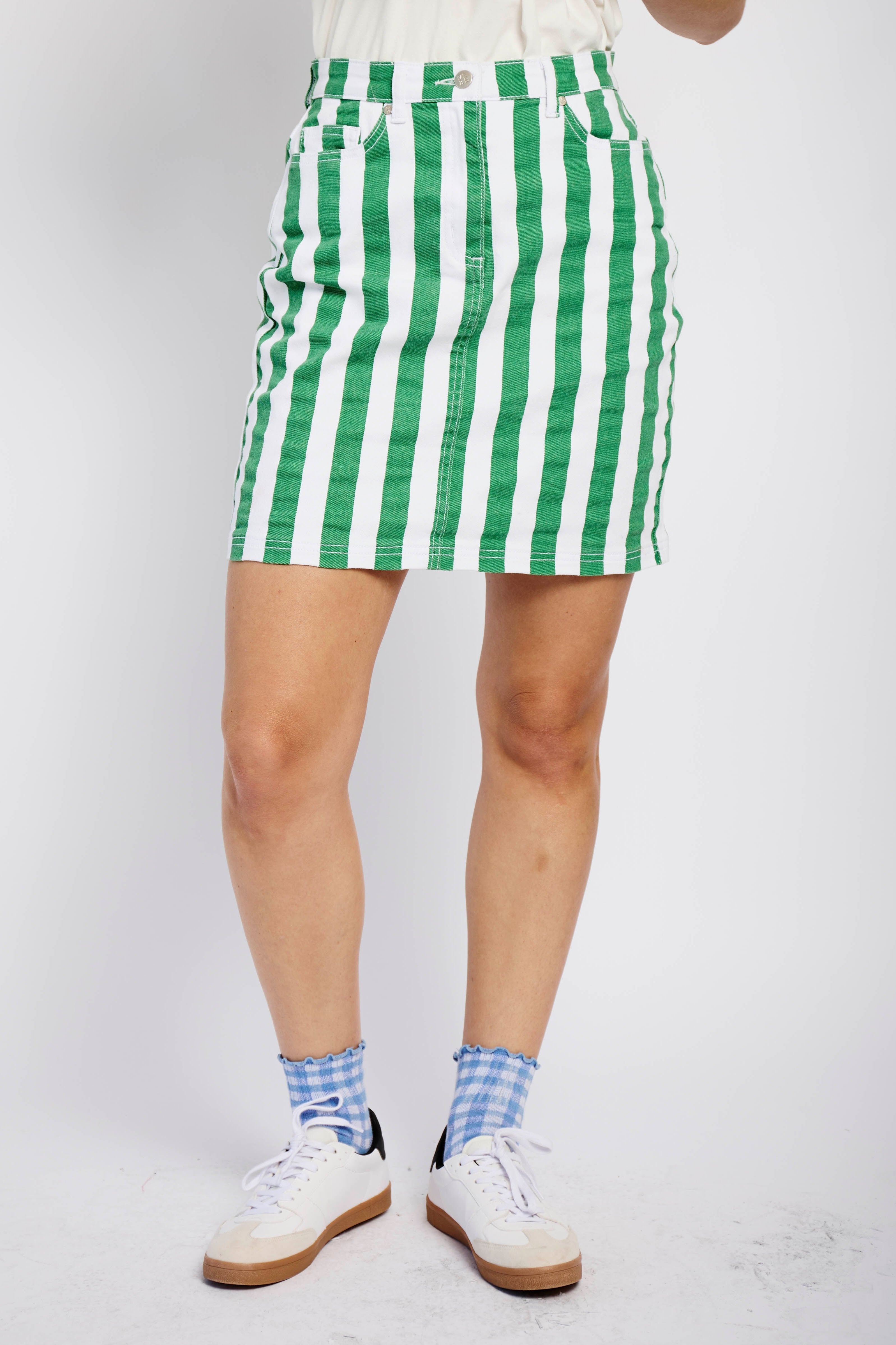 Fresh Stripe Stretch Skirt