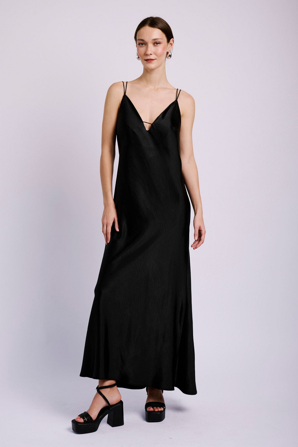 Satin X-Cord Maxi Dress