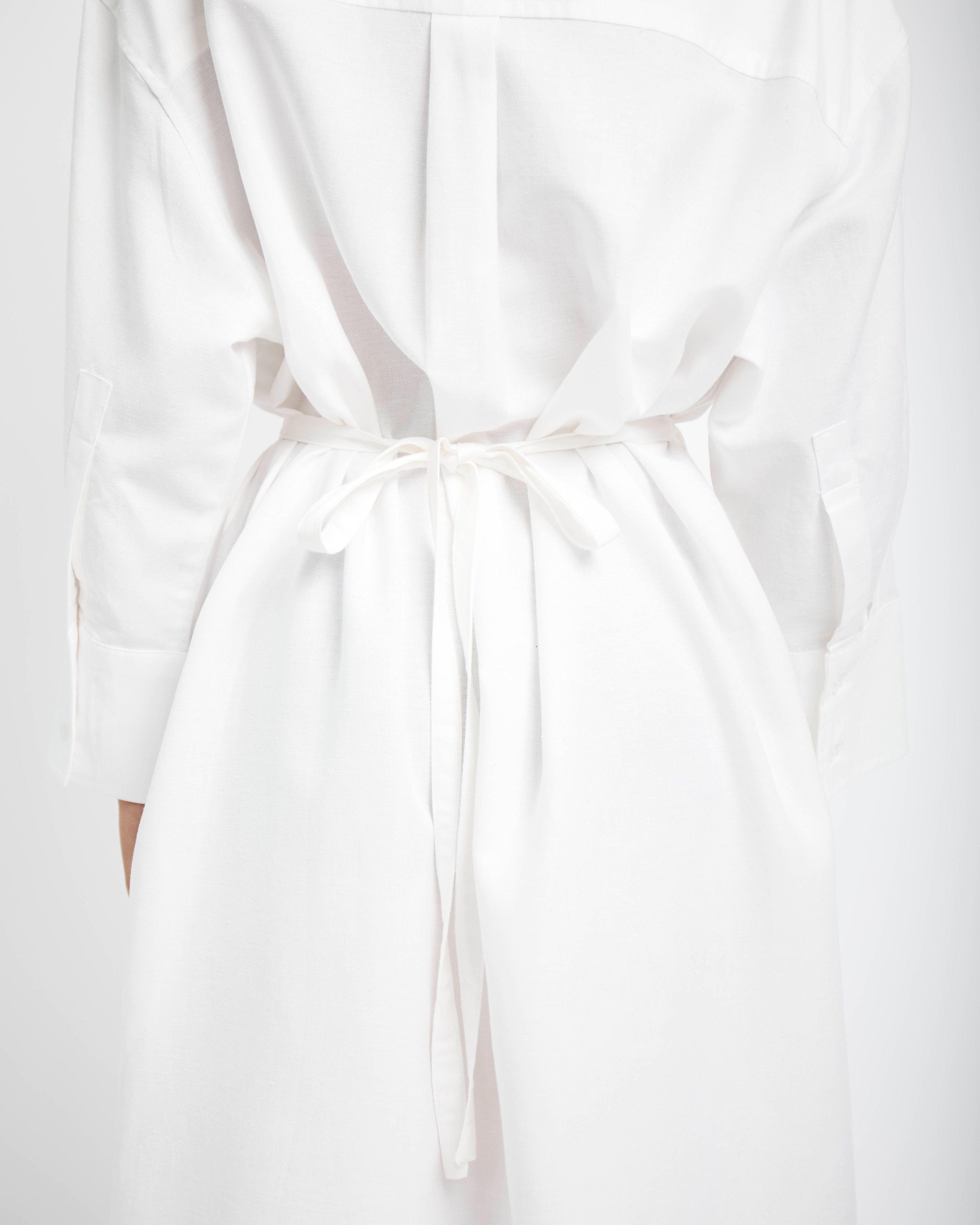 Tunnel Tie Linen Dress