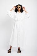 Tunnel Tie Linen Dress
