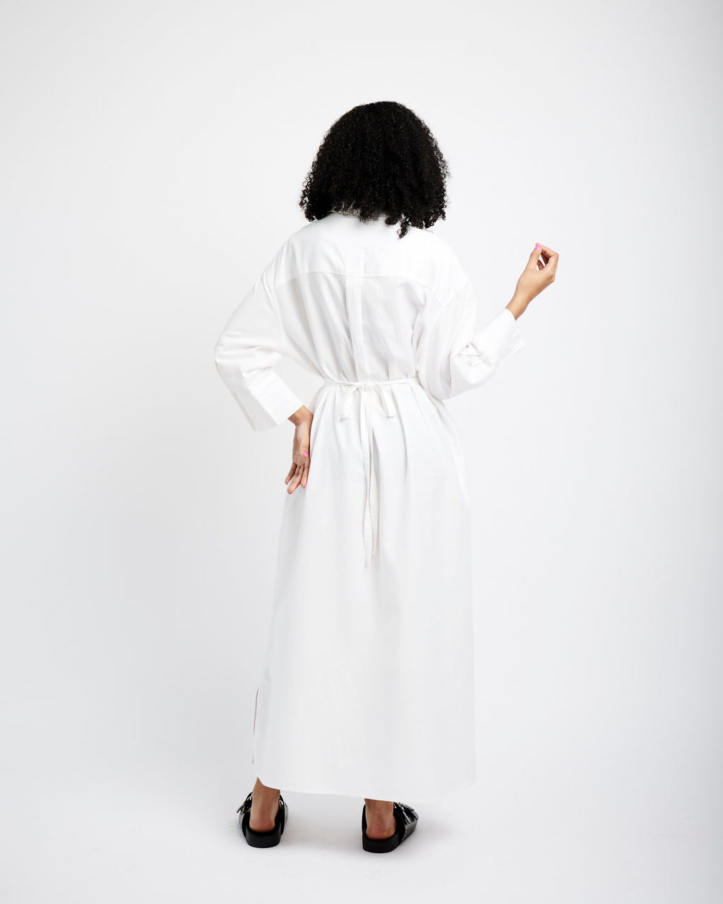 Tunnel Tie Linen Dress