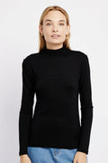 Classic Black Turtleneck Long Sleeve Top