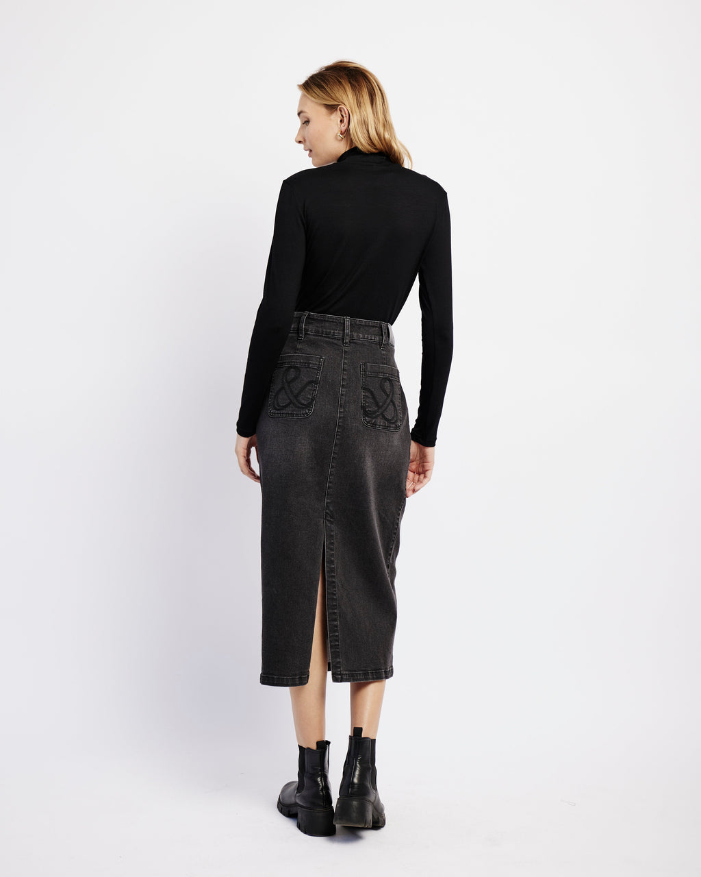 Classic Black Turtleneck Long Sleeve Top
