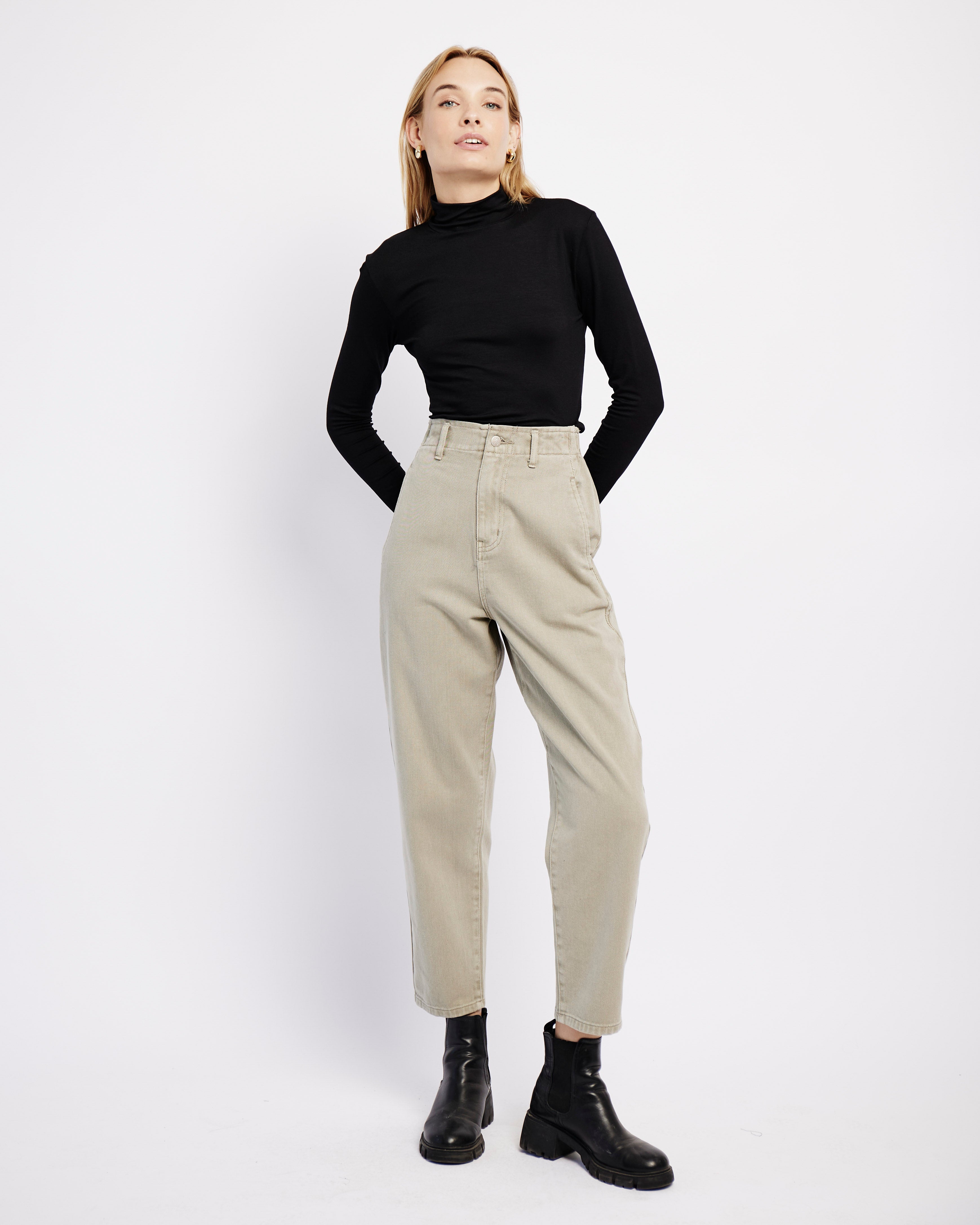 Classic Black Turtleneck Long Sleeve Top