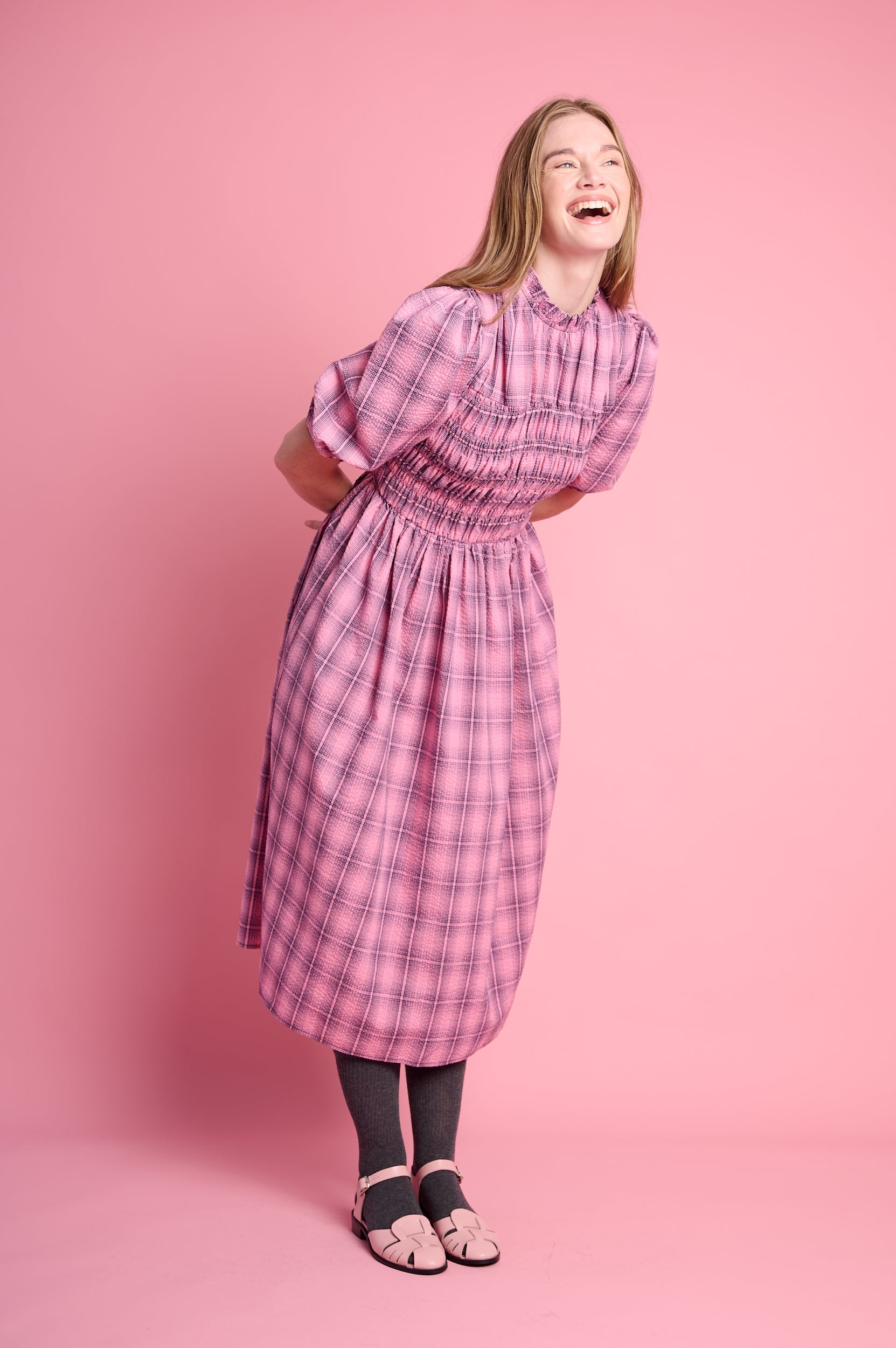 Playful Empire Check Dress