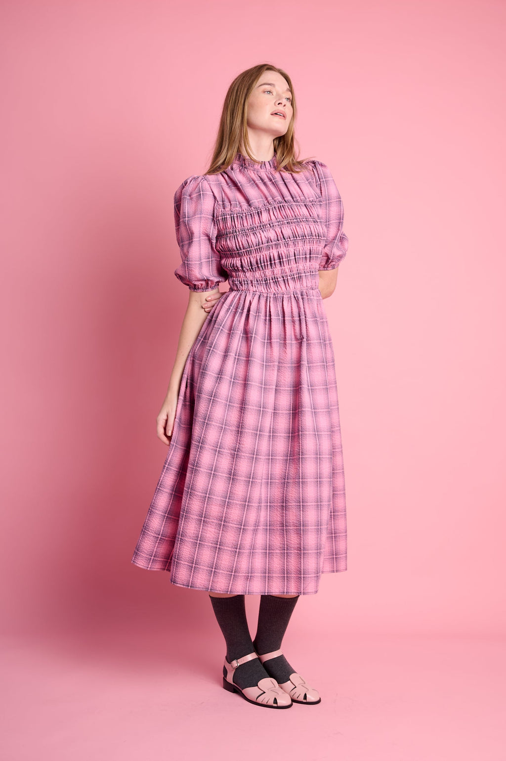 Playful Empire Check Dress