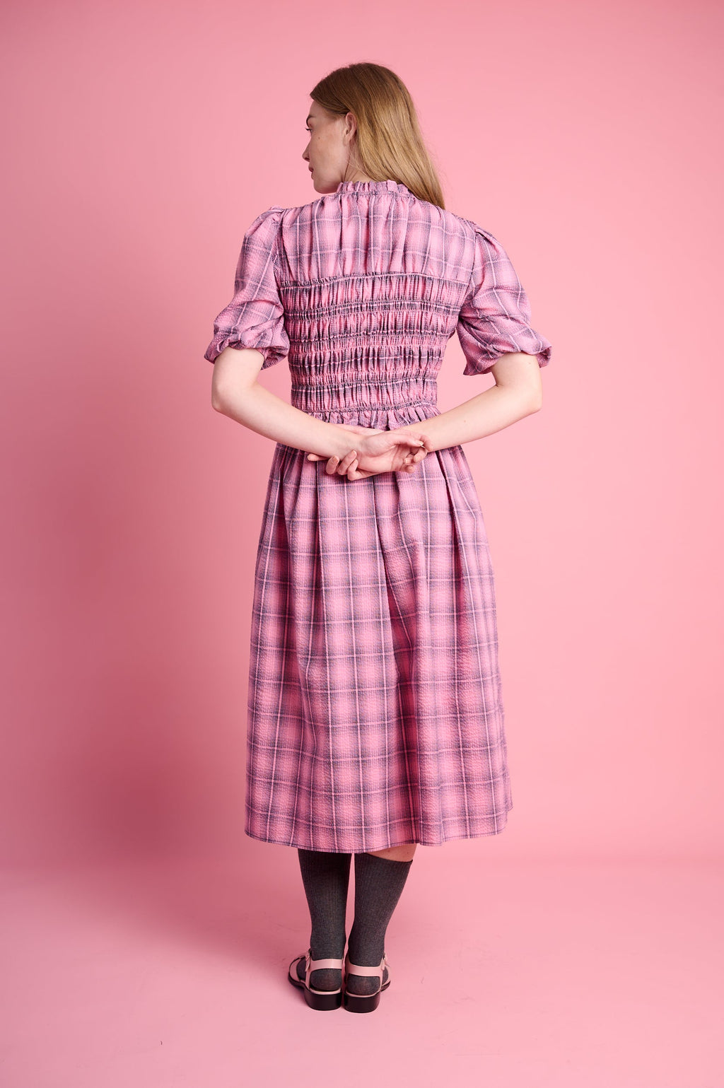 Playful Empire Check Dress