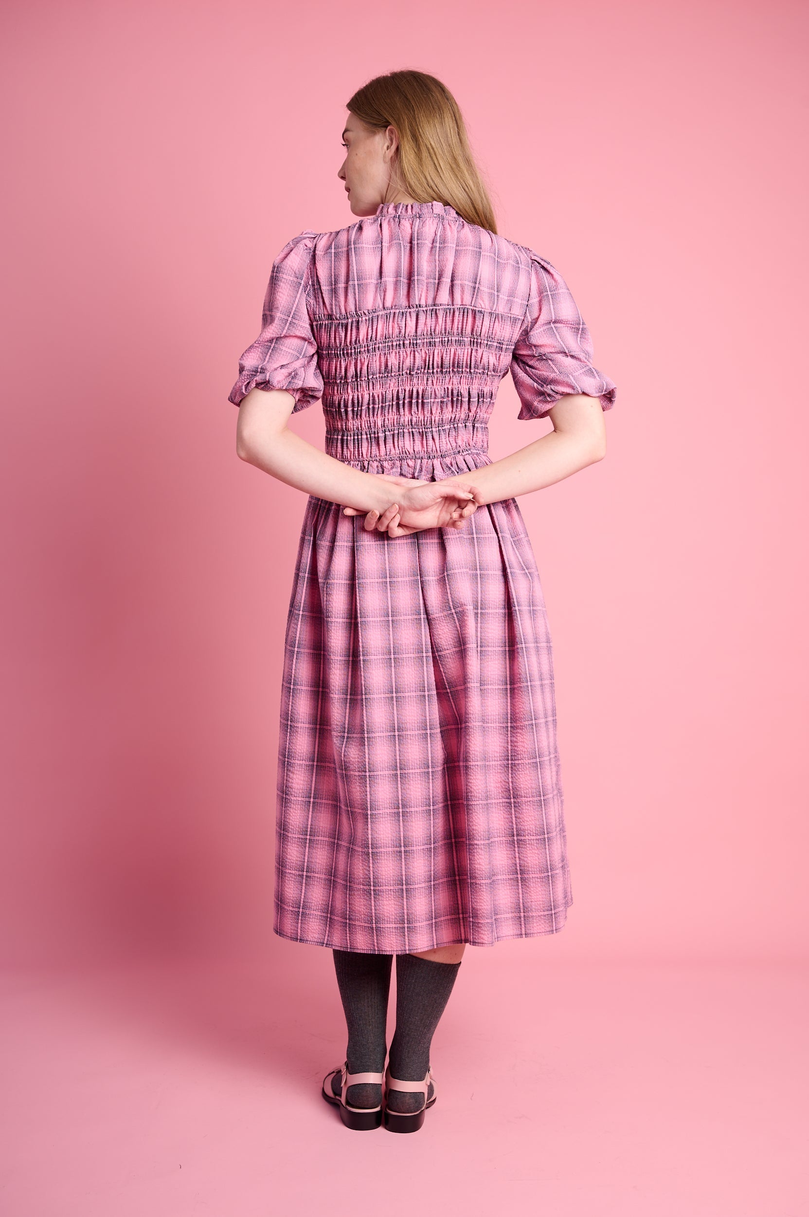 Playful Empire Check Dress
