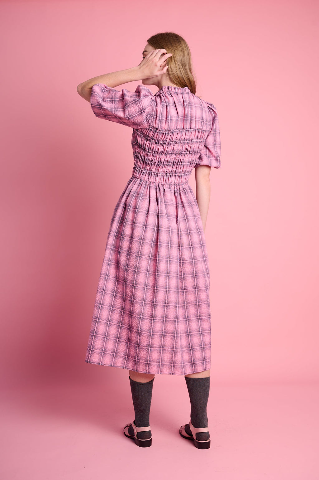 Playful Empire Check Dress