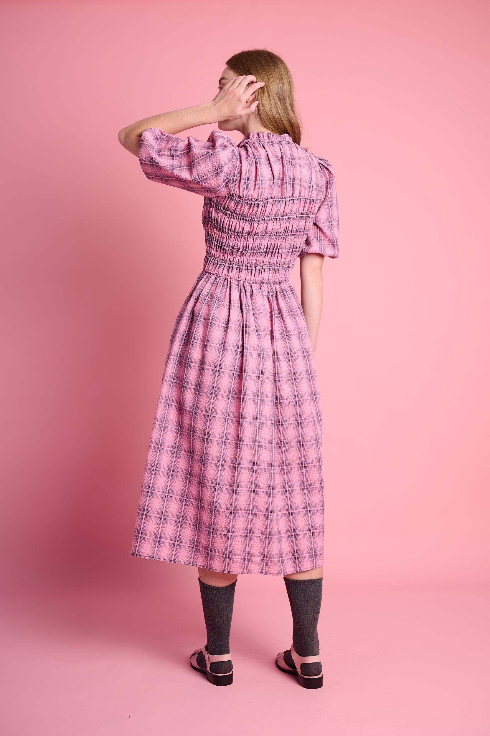 Playful Empire Check Dress