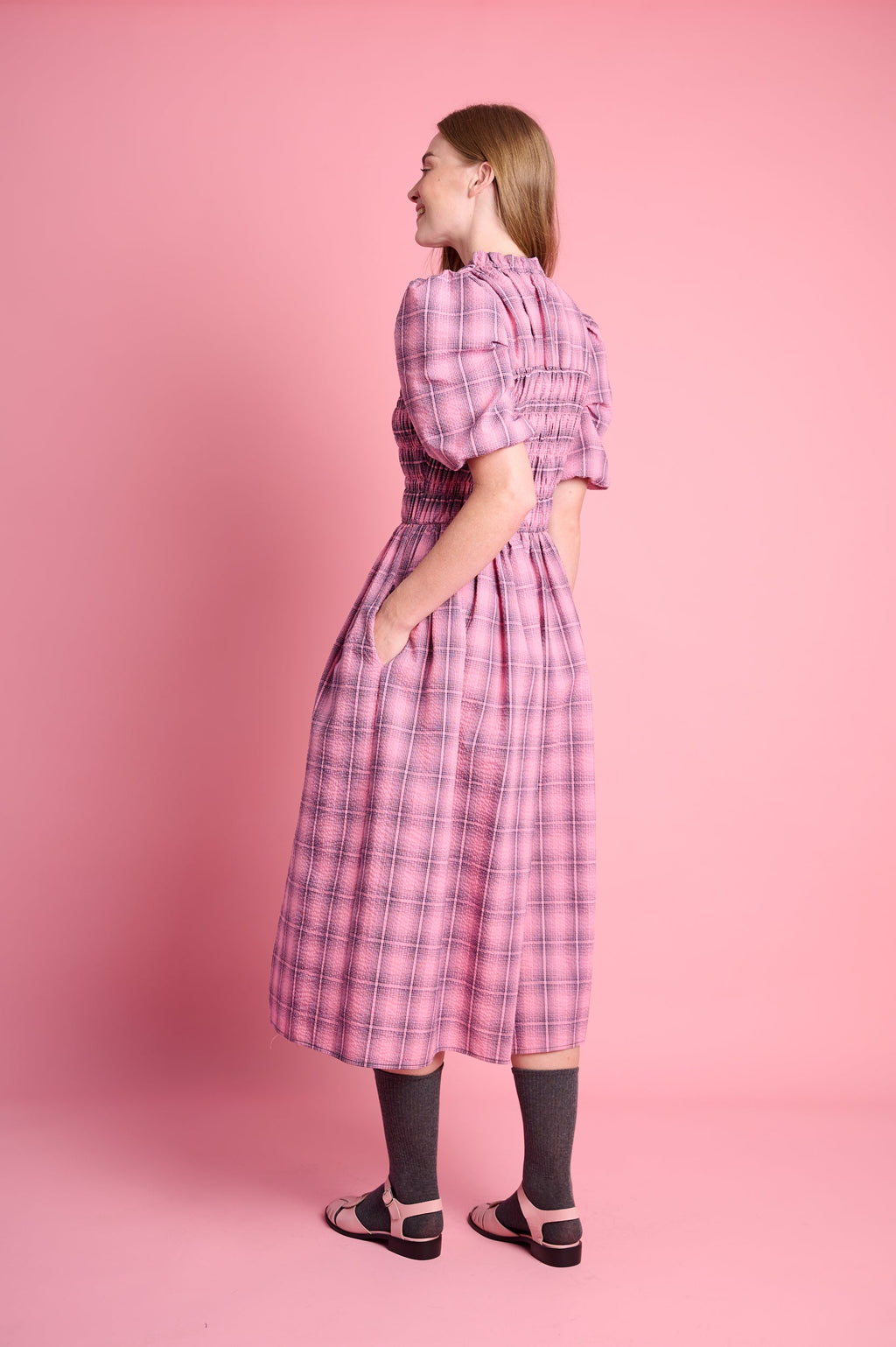 Playful Empire Check Dress
