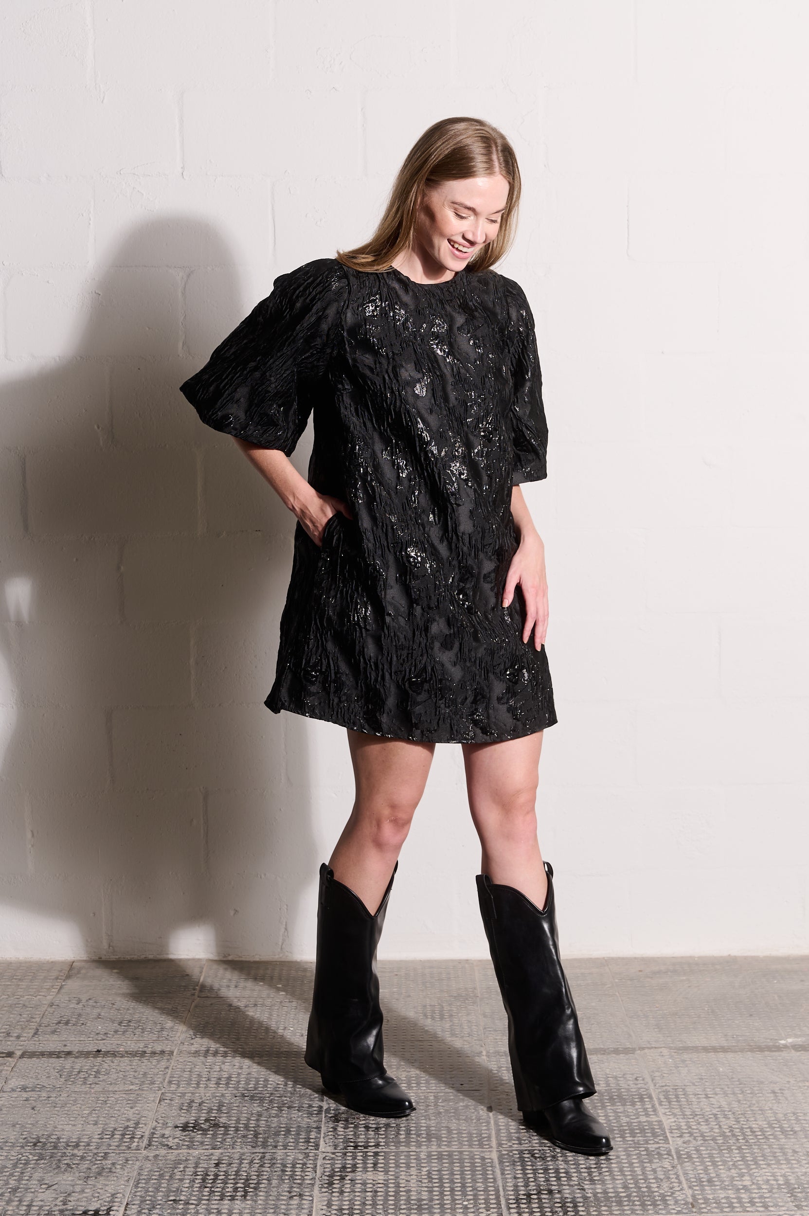 Black Bubble Statement Dress