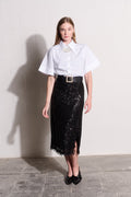 Lace Sequins Glam Skirt