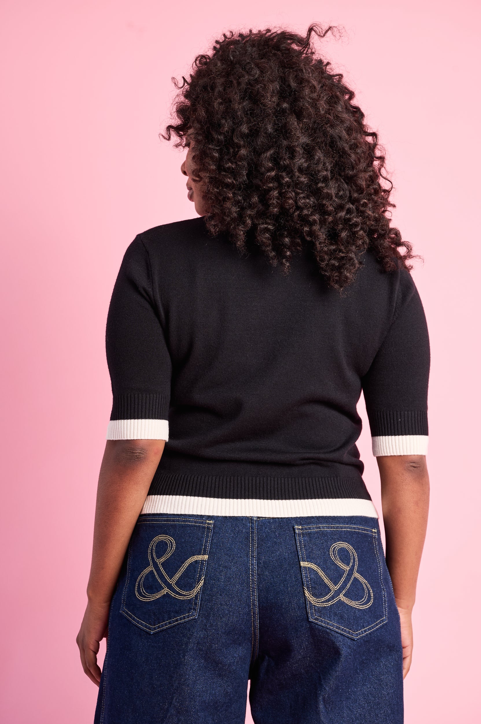 Contrast-Rib Everyday Top