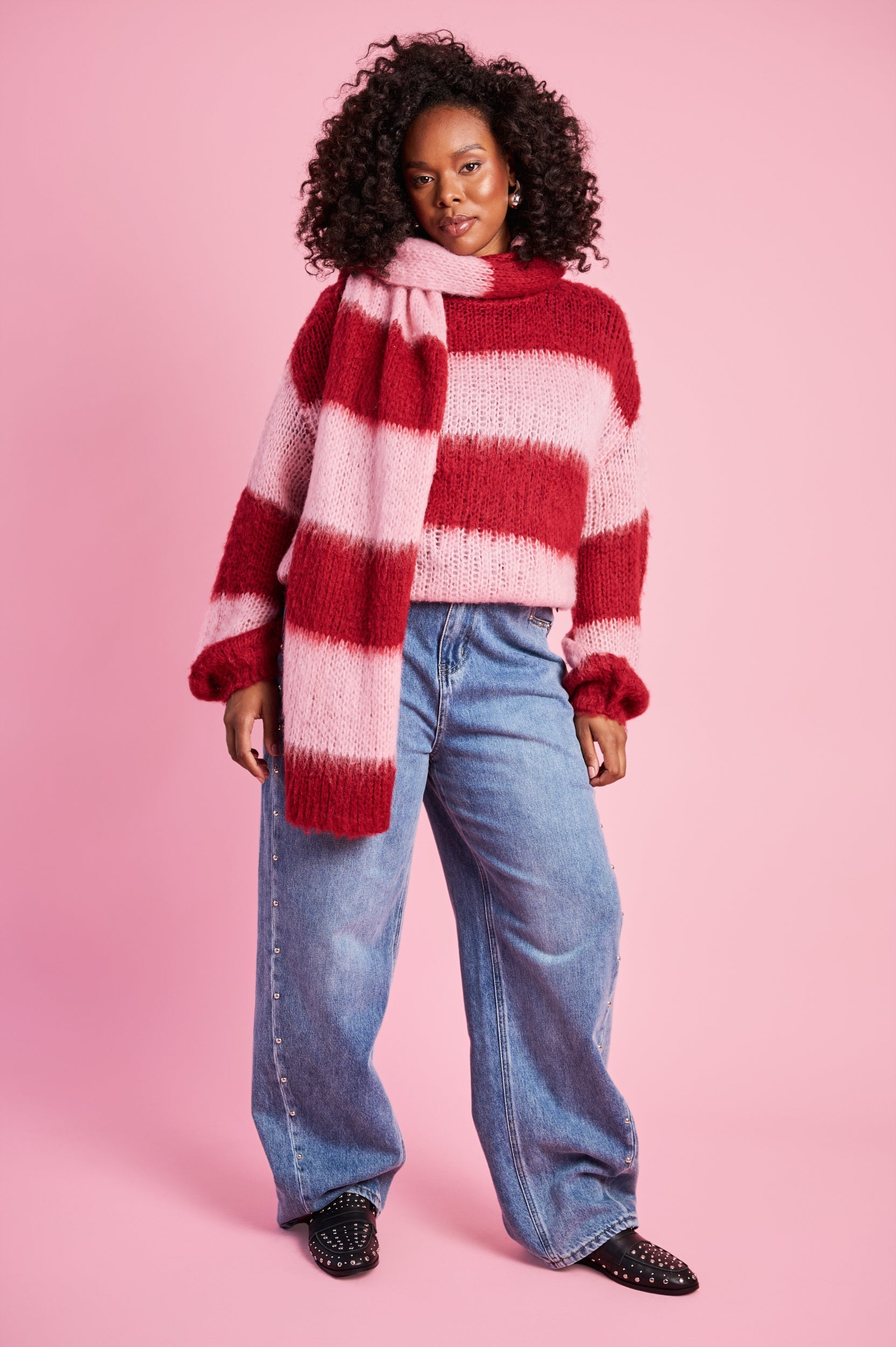 Fuzzy Candy Cane Scarf