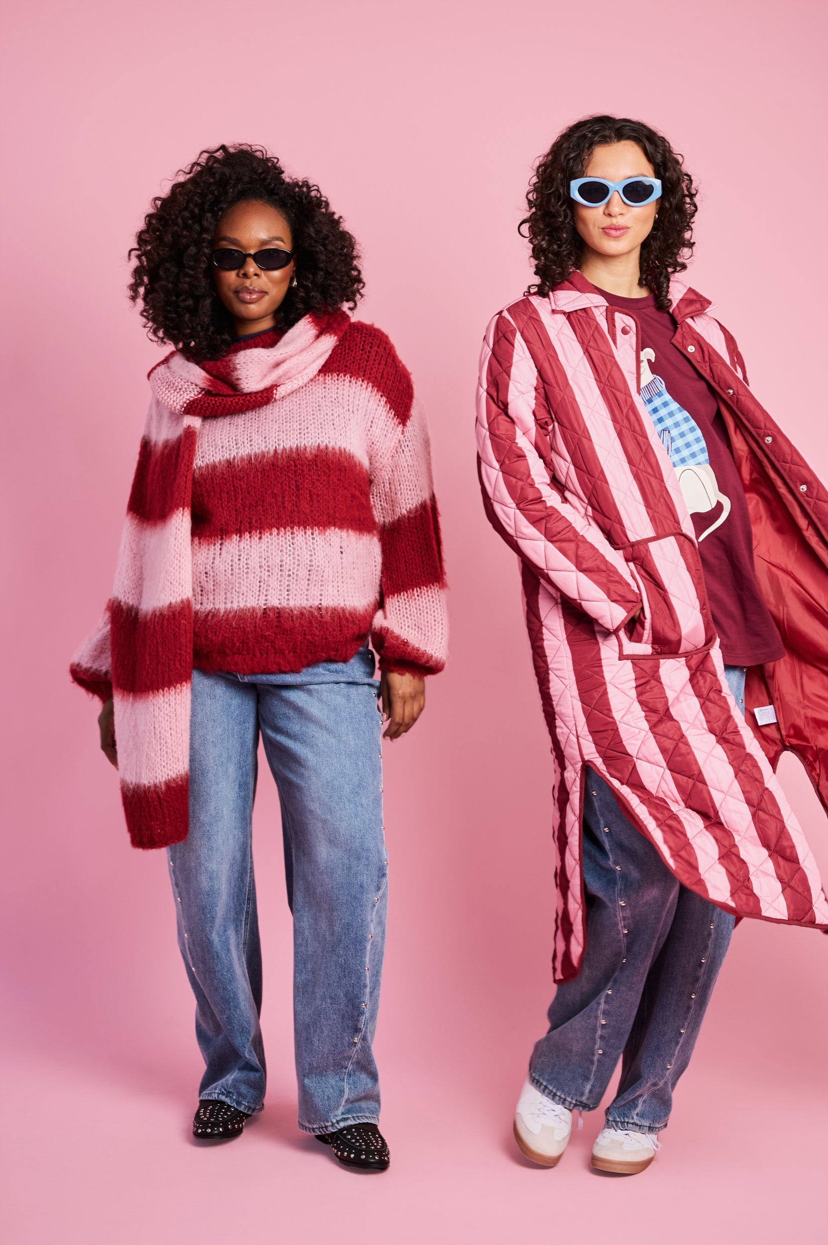 Pink Quilted Rebel Stripe