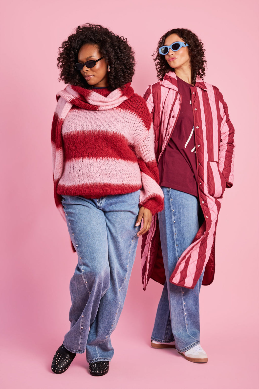 Pink Quilted Rebel Stripe