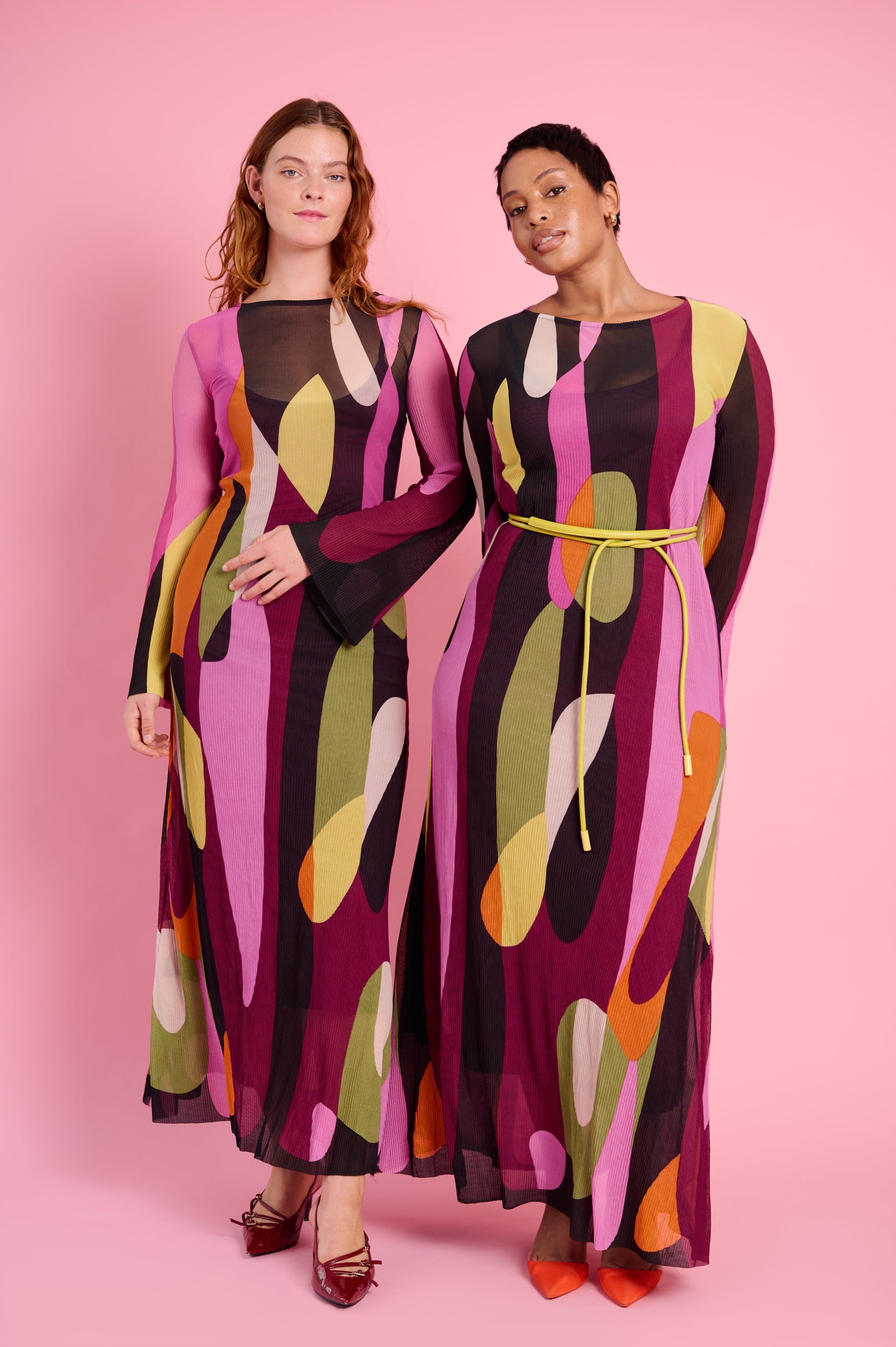Sheer Fire Maxi Dress