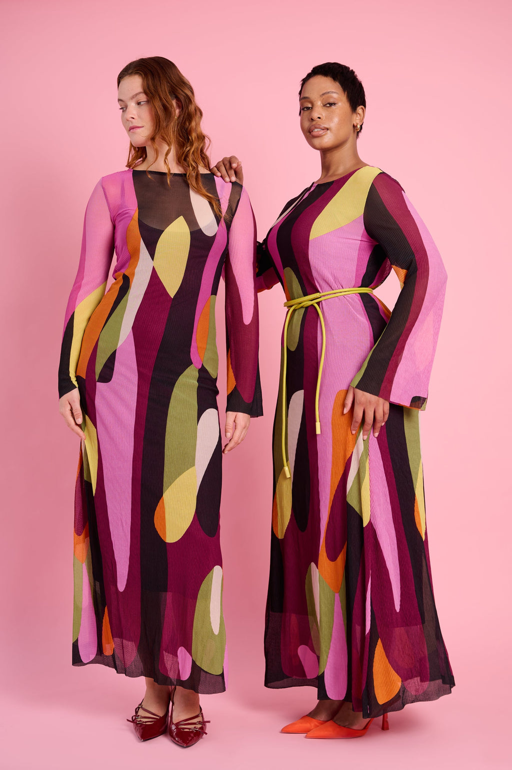 Sheer Fire Maxi Dress