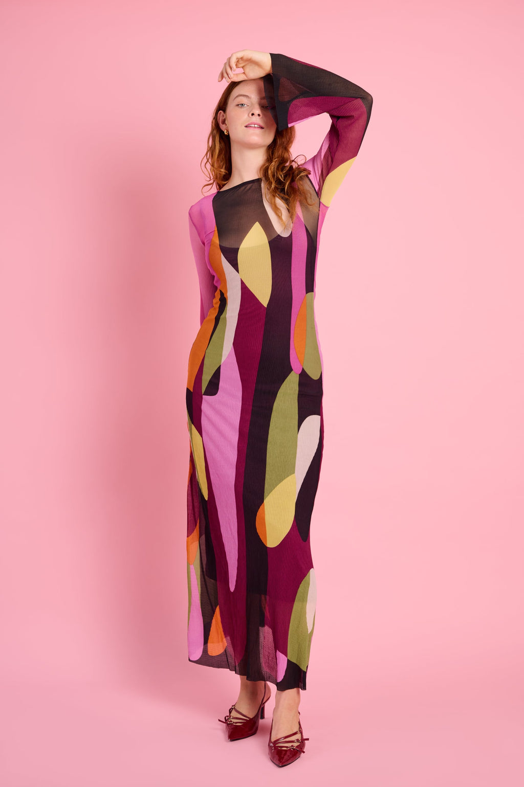 Sheer Fire Maxi Dress