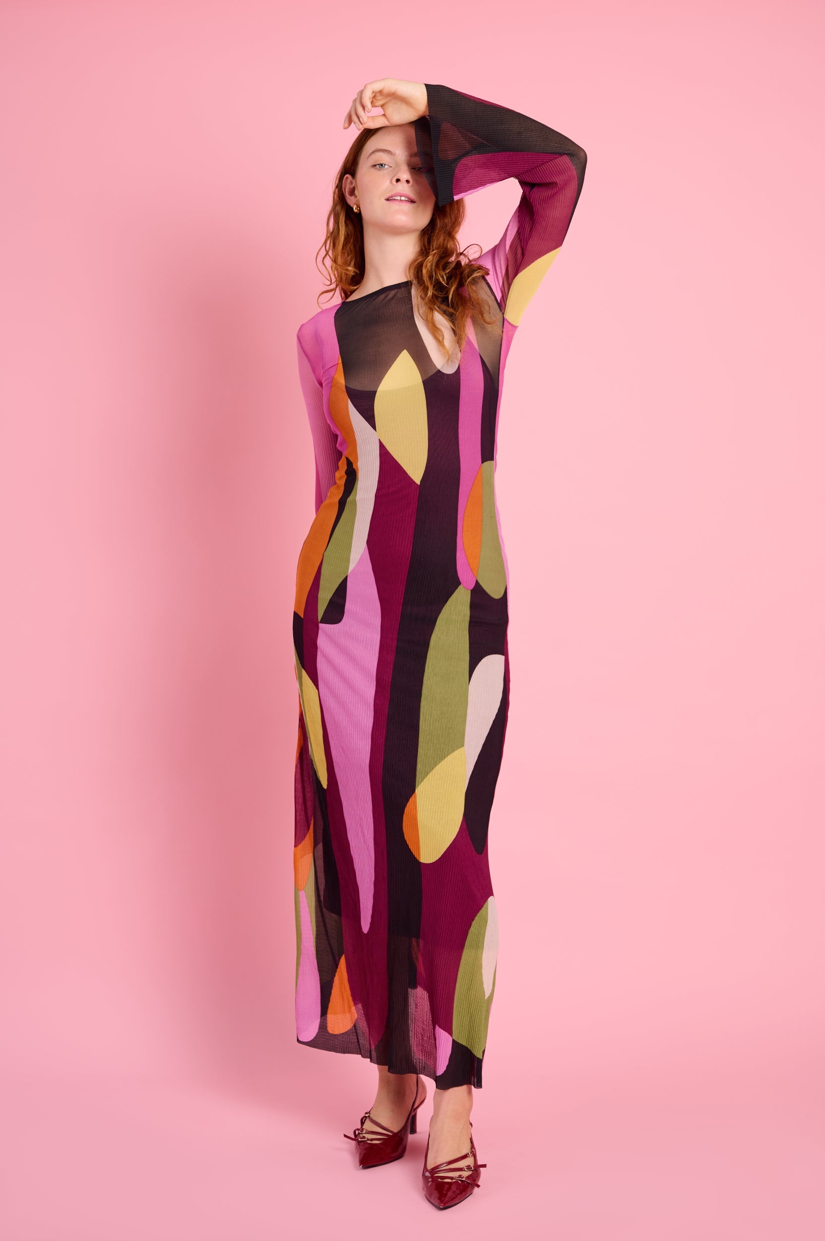 Sheer Fire Maxi Dress