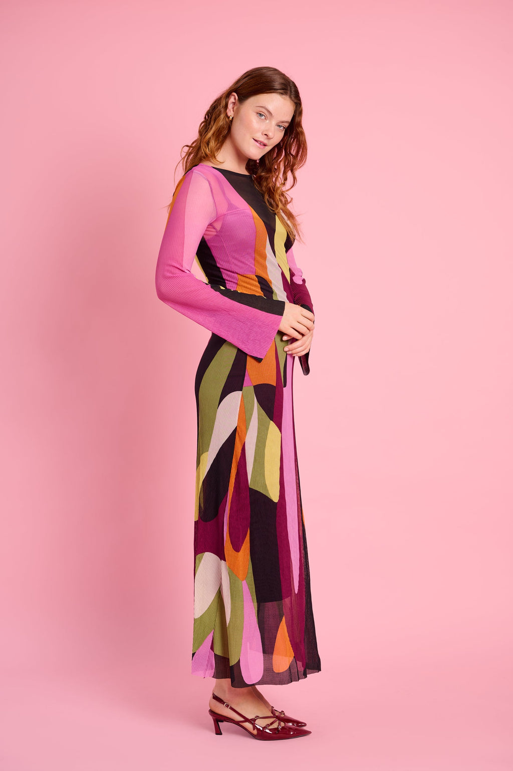 Sheer Fire Maxi Dress