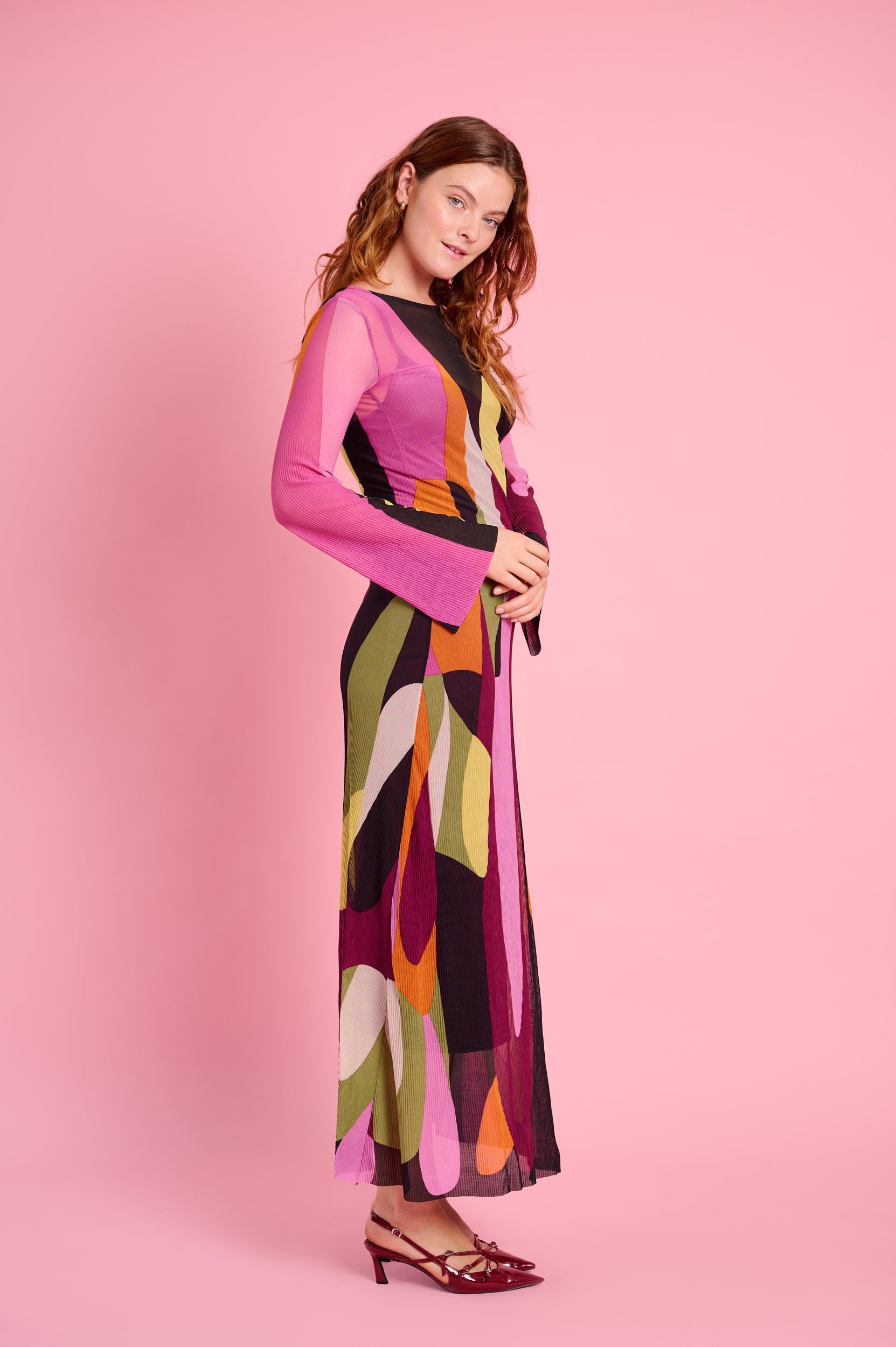 Sheer Fire Maxi Dress