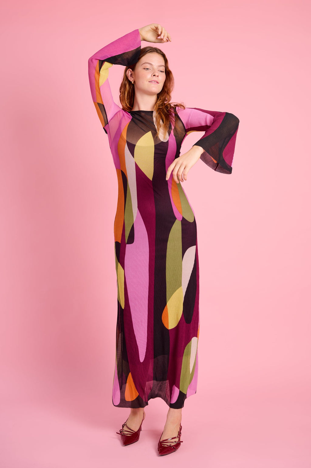 Sheer Fire Maxi Dress