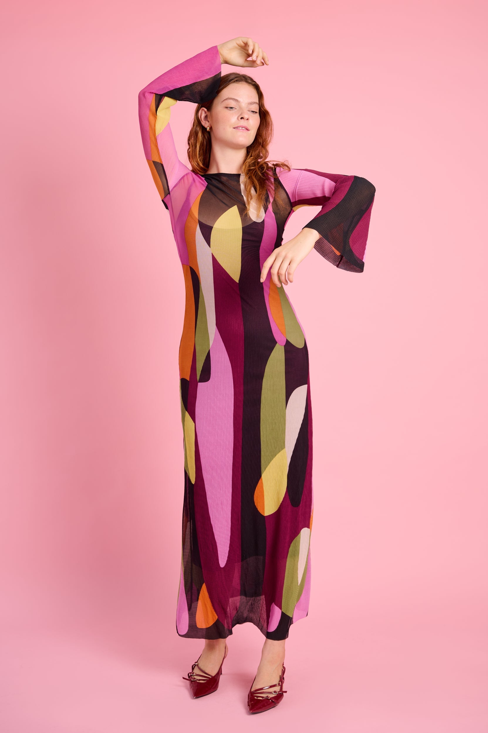 Sheer Fire Maxi Dress