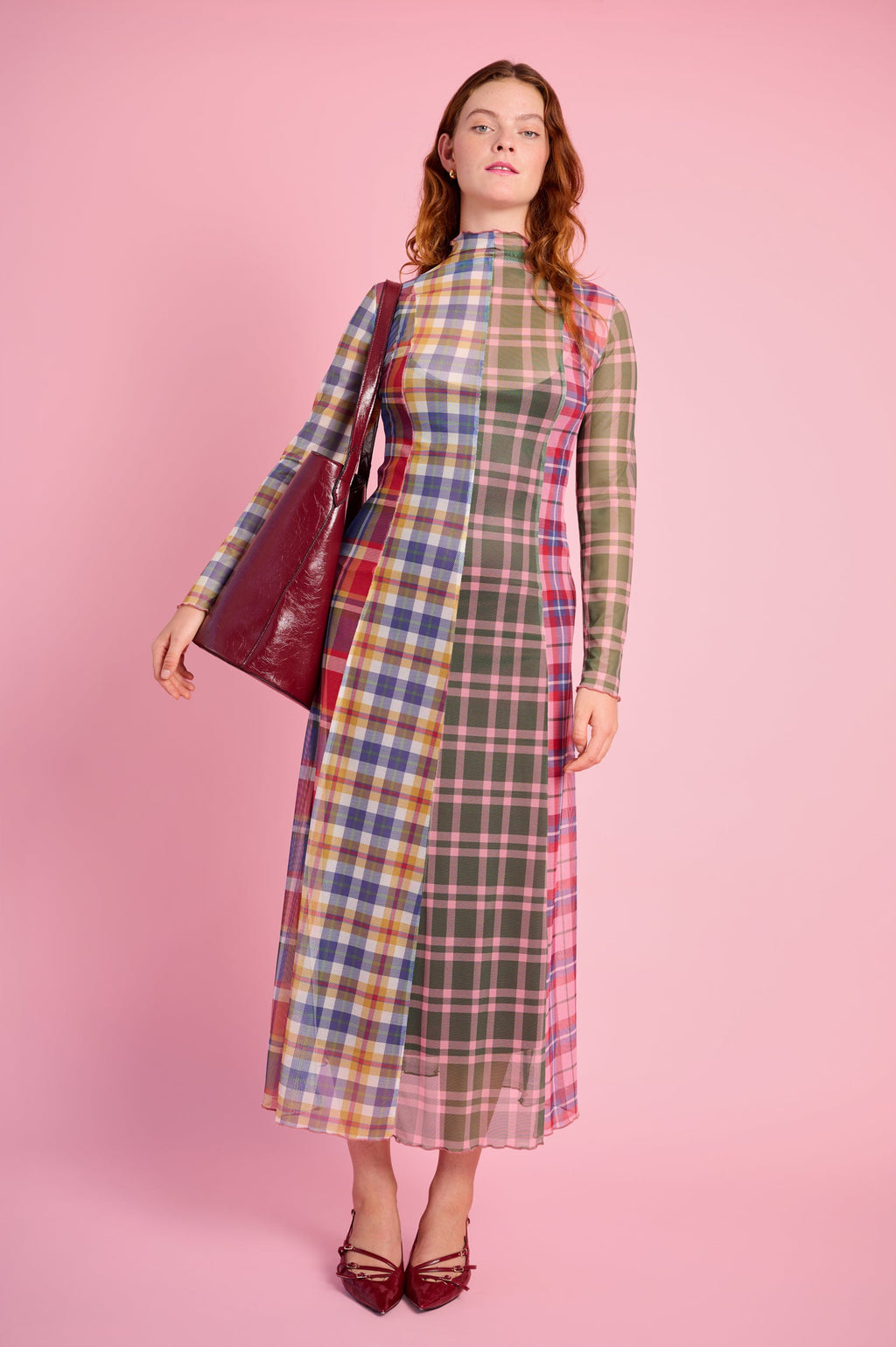 Cozy Check Wrap Dress