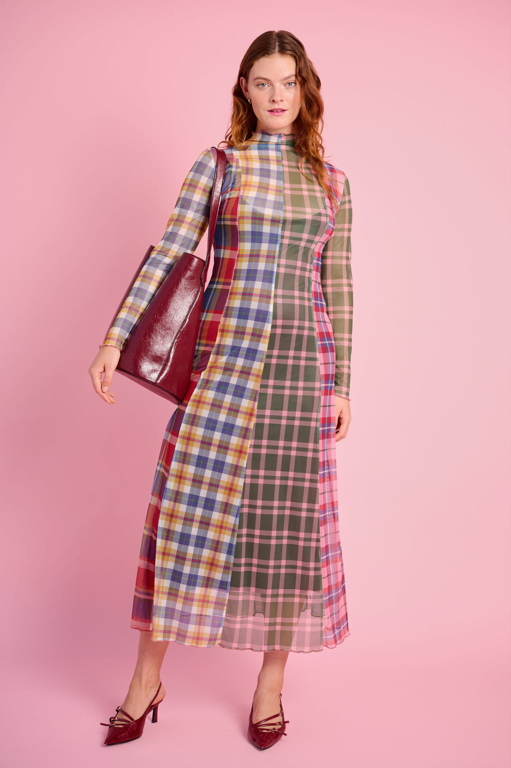 Cozy Check Wrap Dress