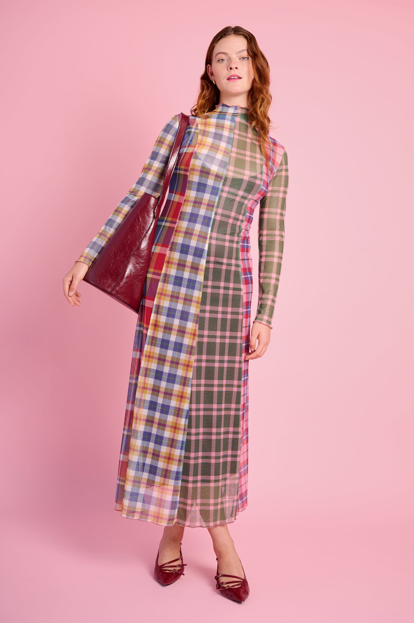 Cozy Check Wrap Dress