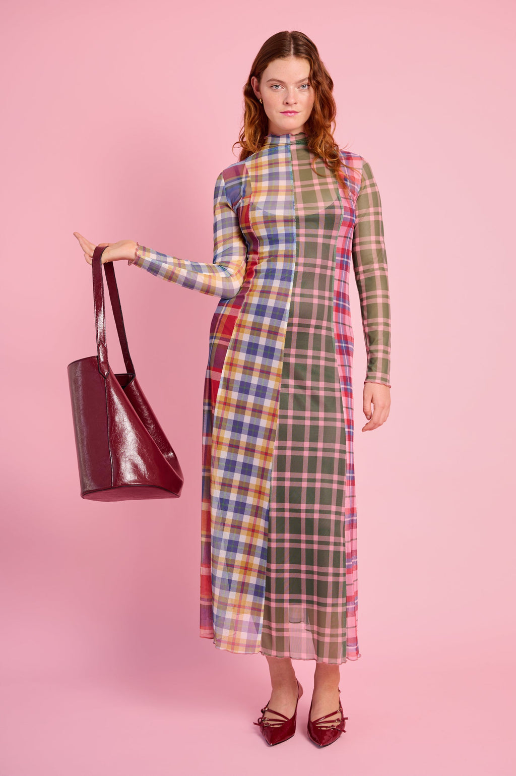 Cozy Check Wrap Dress