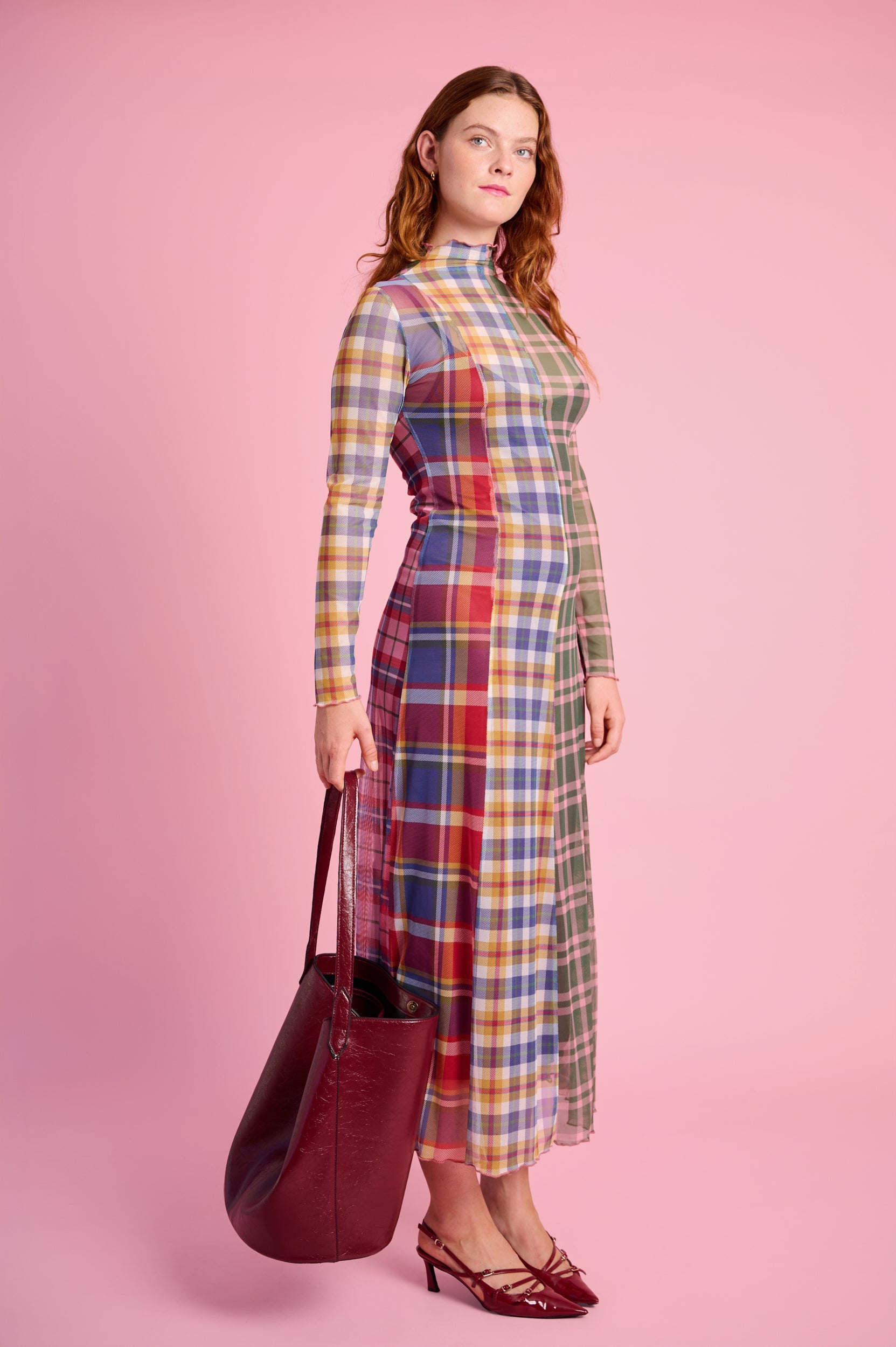 Cozy Check Wrap Dress