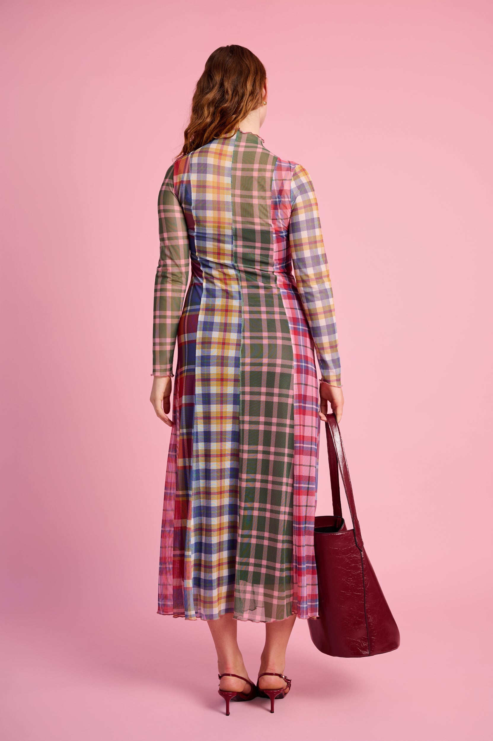 Cozy Check Wrap Dress