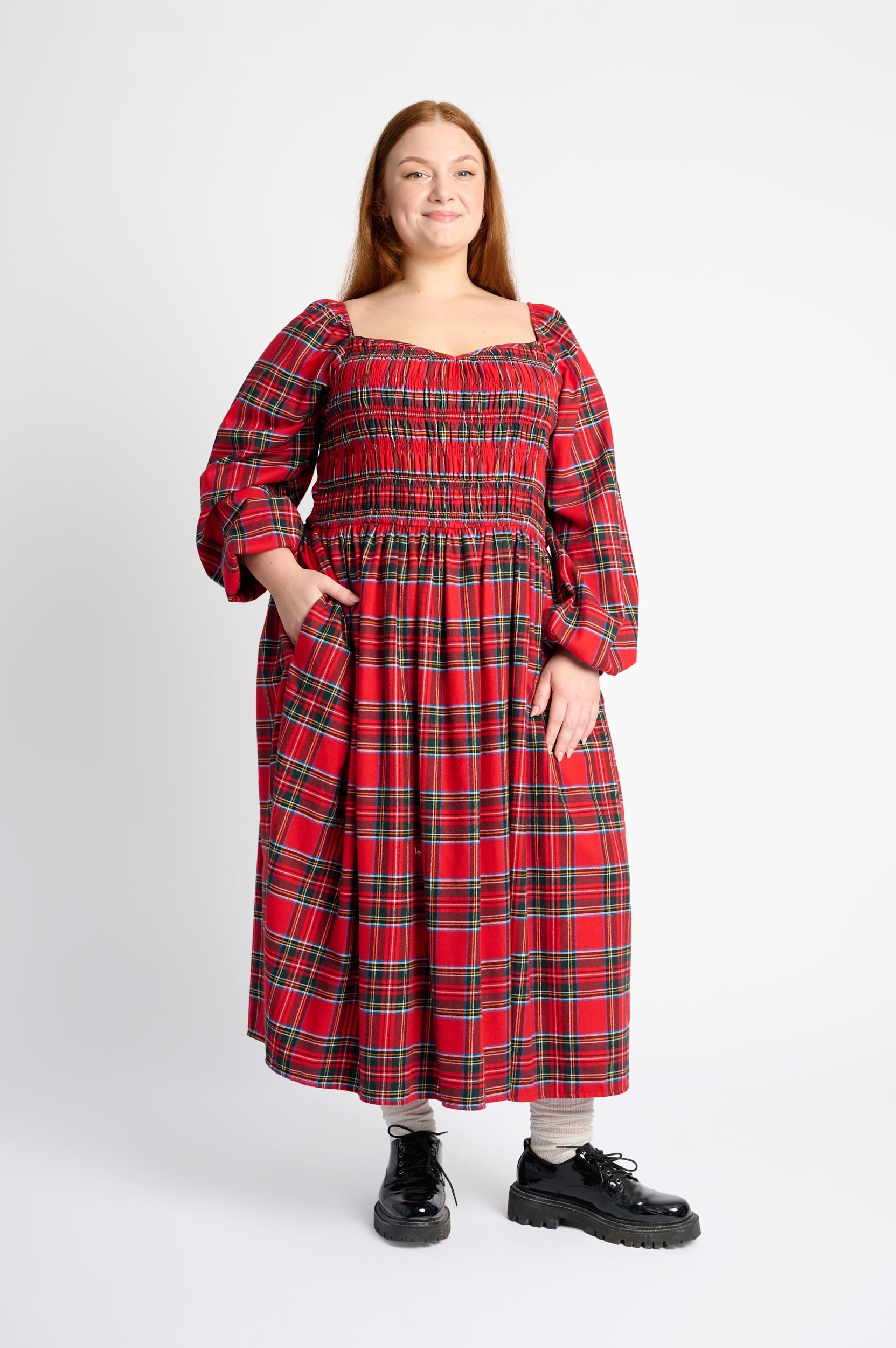 Scarlet Tartan Twirl Dress