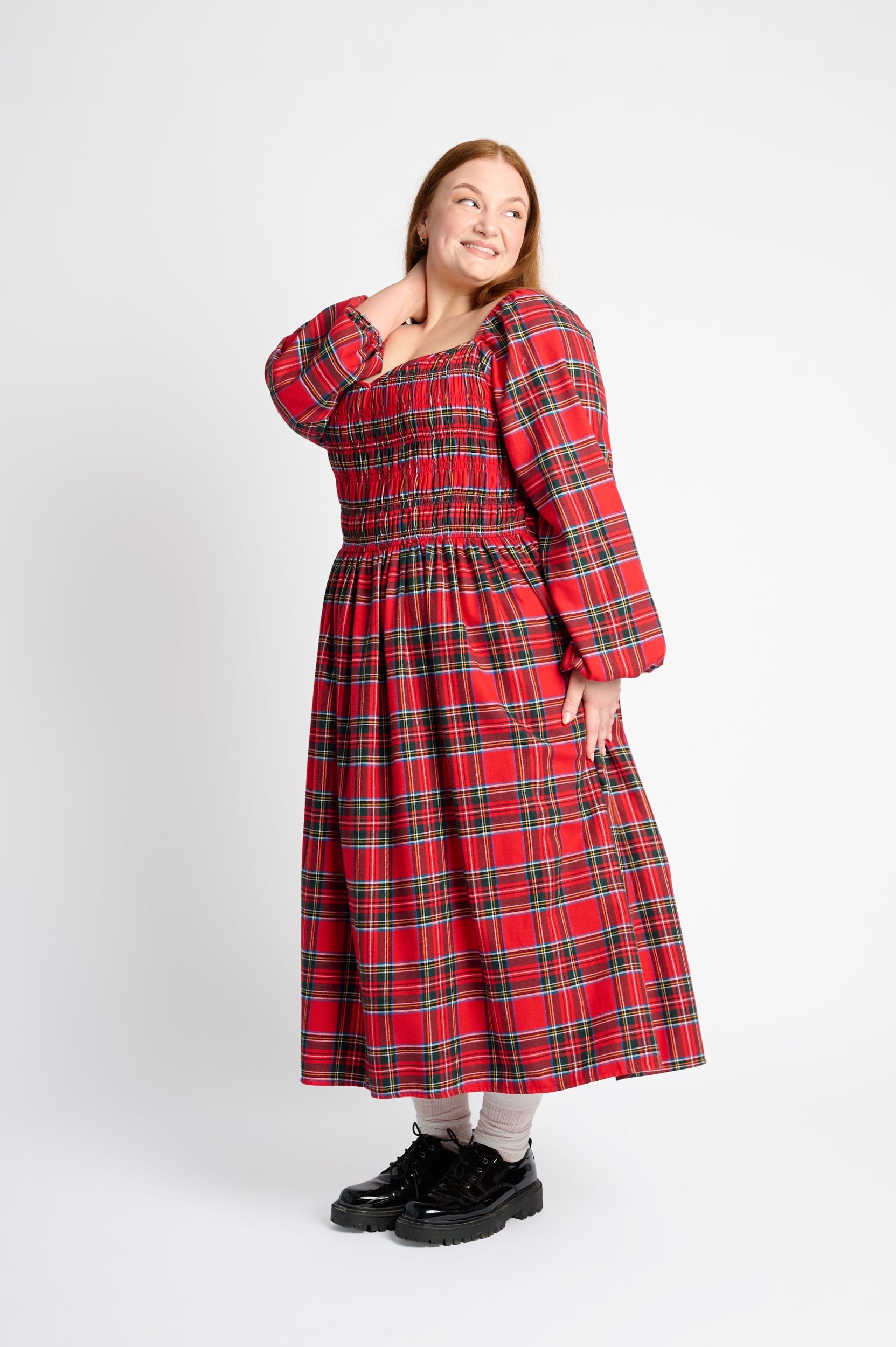 Scarlet Tartan Twirl Dress