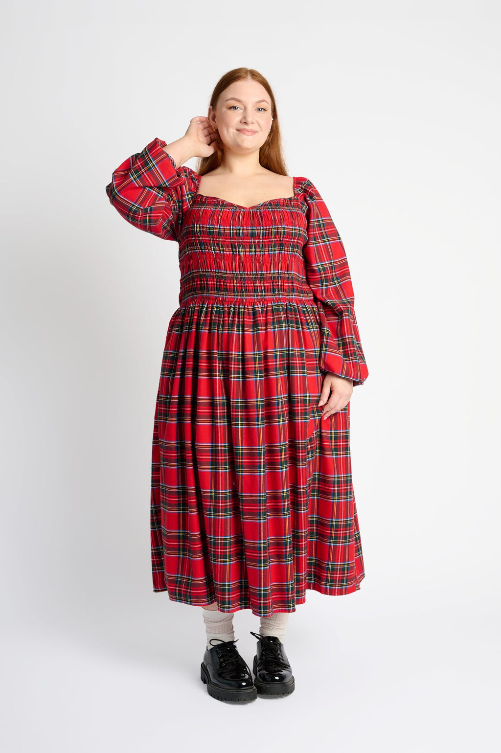 Scarlet Tartan Twirl Dress
