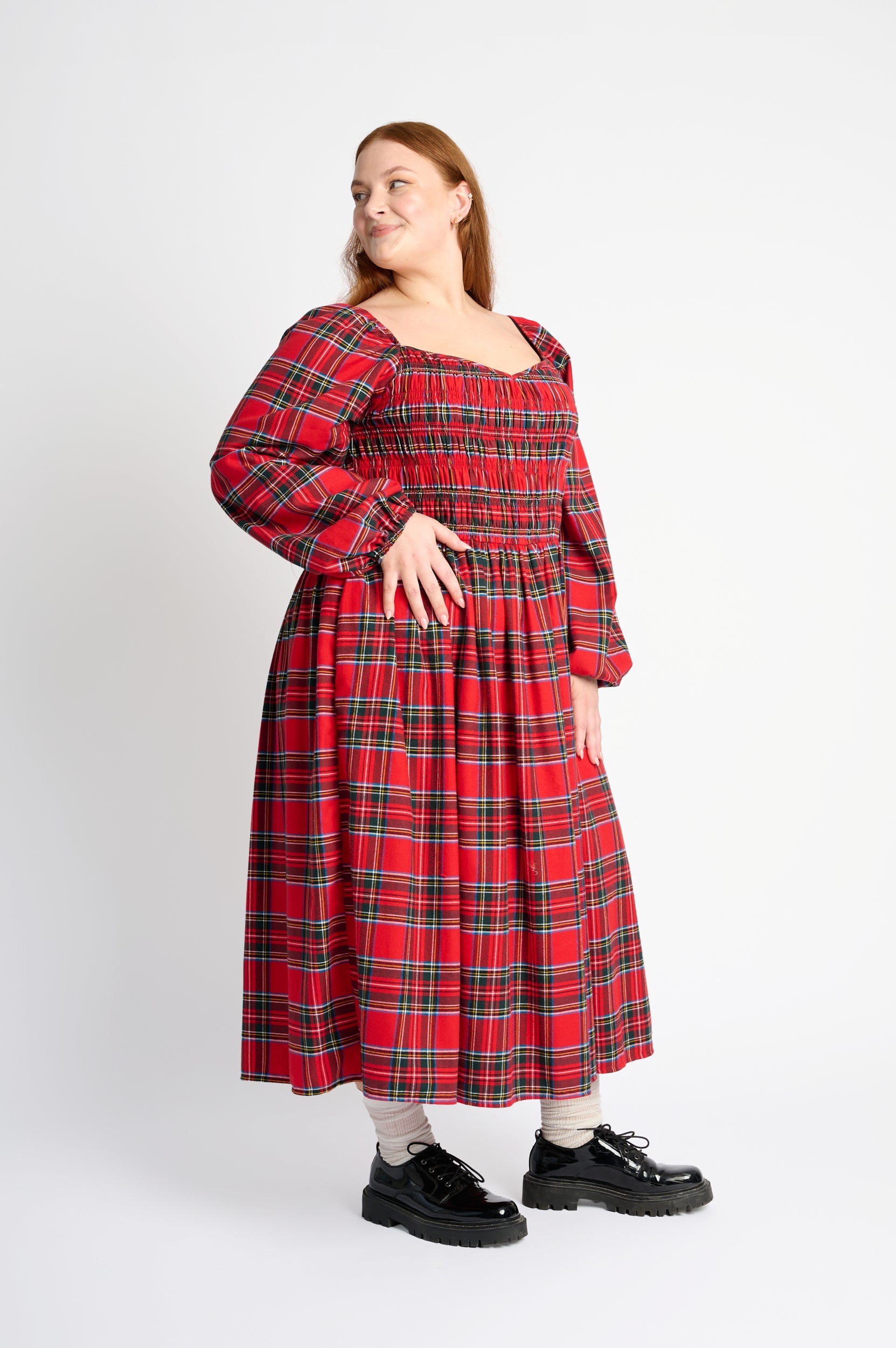 Scarlet Tartan Twirl Dress